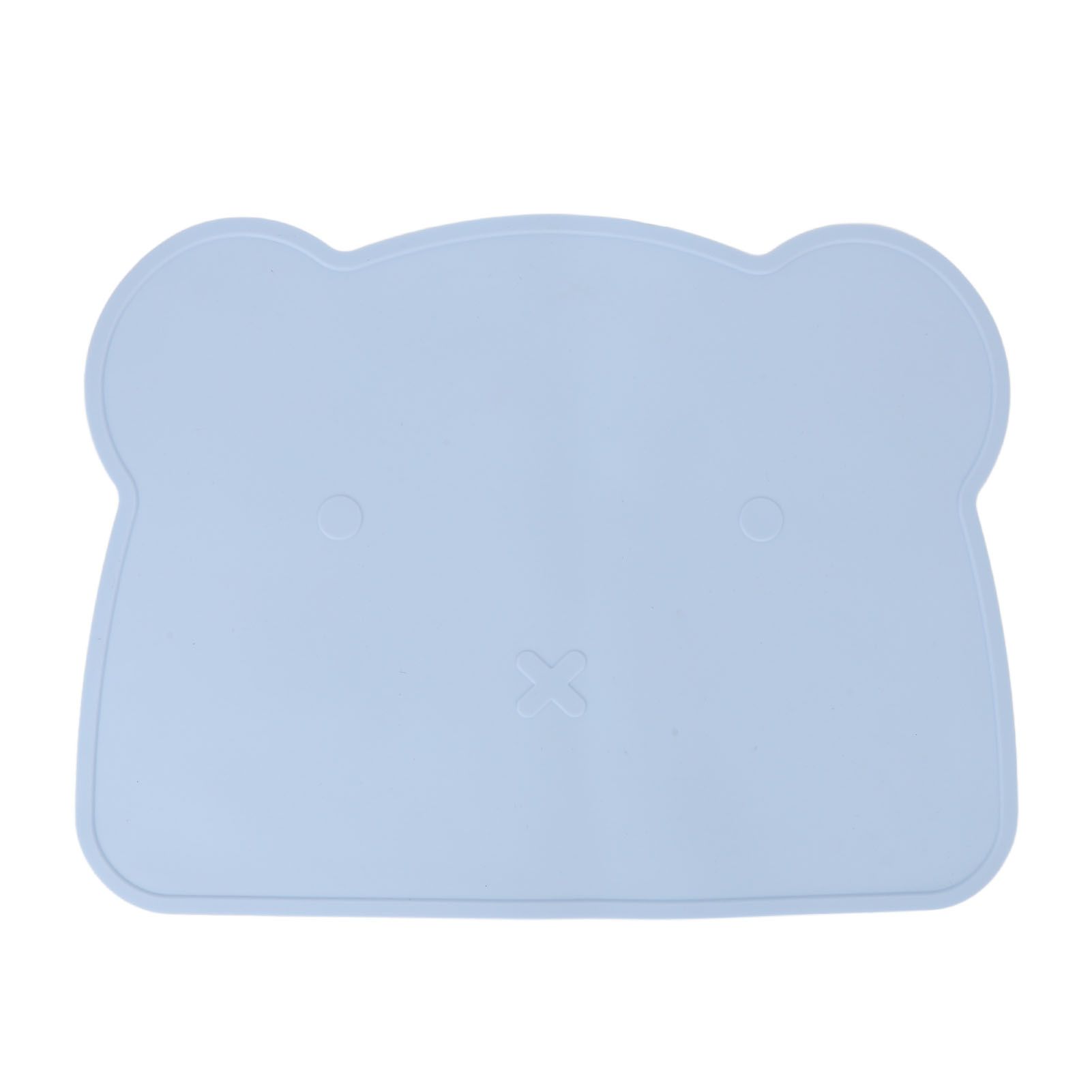 Silicone Placemat Thicken Heat Insulation Anti Slip Soft Elastic Silicone Bear Placemat for Home Hotel Restaurant Blue - Image 1