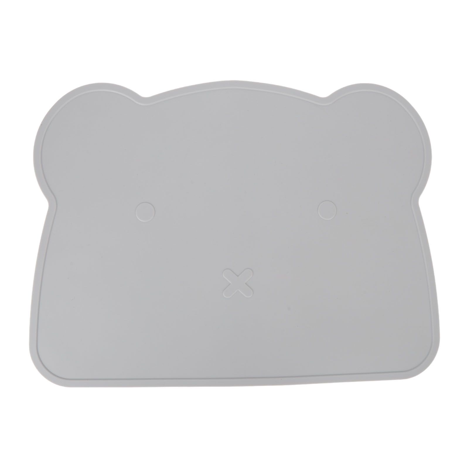Silicone Placemat Thicken Heat Insulation Anti Slip Soft Elastic Silicone Bear Placemat for Home Hotel Restaurant Grey - Image 1