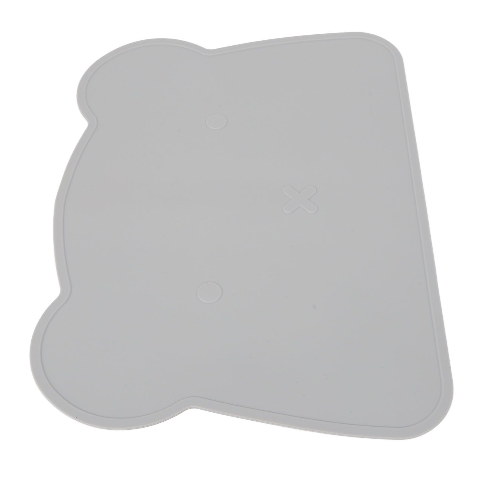 Silicone Placemat Thicken Heat Insulation Anti Slip Soft Elastic Silicone Bear Placemat for Home Hotel Restaurant Grey - Image 2