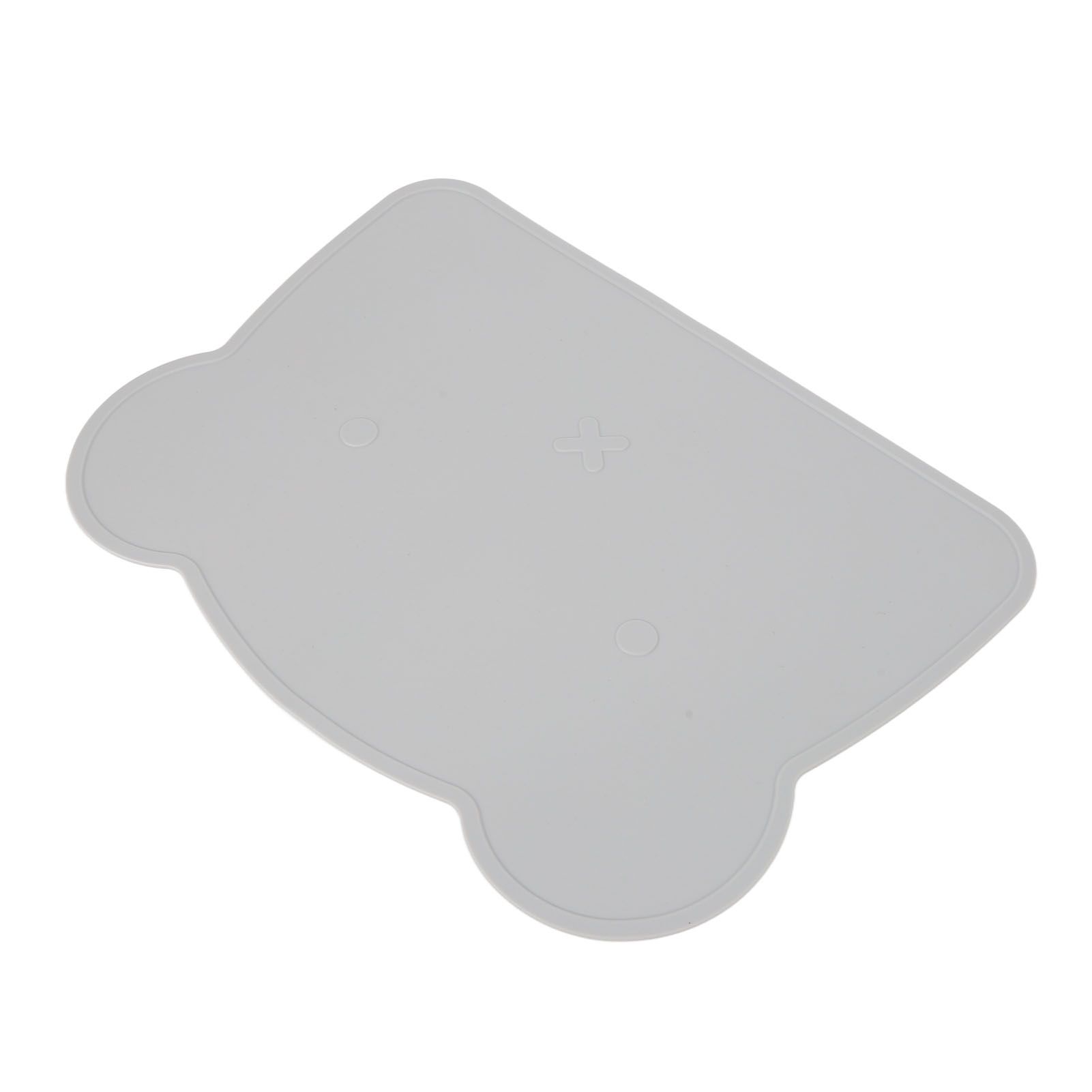 Silicone Placemat Thicken Heat Insulation Anti Slip Soft Elastic Silicone Bear Placemat for Home Hotel Restaurant Grey - Image 5