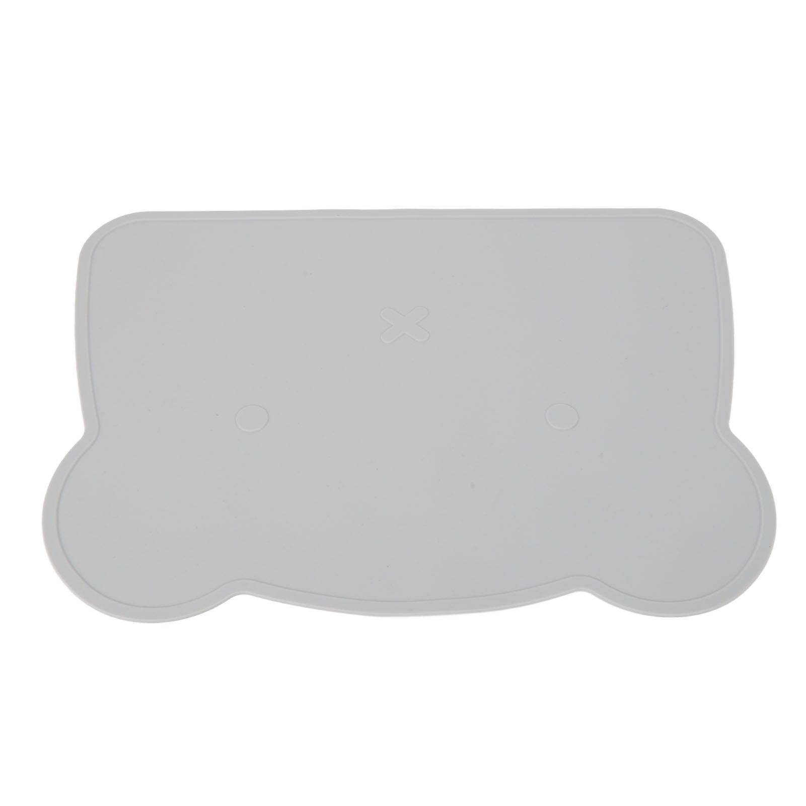 Silicone Placemat Thicken Heat Insulation Anti Slip Soft Elastic Silicone Bear Placemat for Home Hotel Restaurant Grey - Image 6