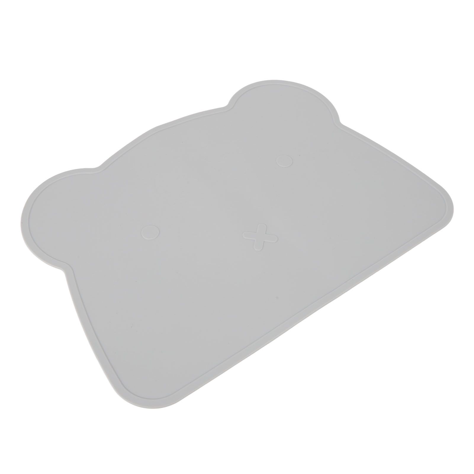 Silicone Placemat Thicken Heat Insulation Anti Slip Soft Elastic Silicone Bear Placemat for Home Hotel Restaurant Grey - Image 7