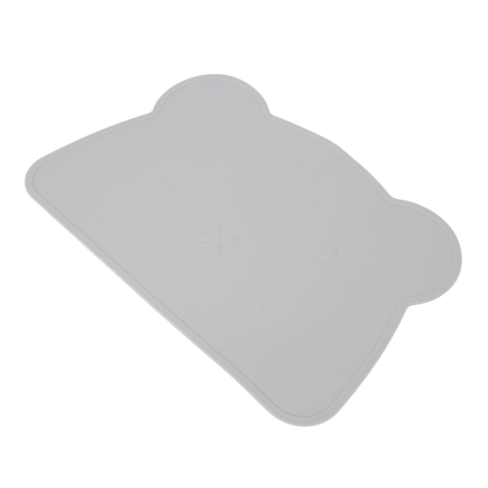 Silicone Placemat Thicken Heat Insulation Anti Slip Soft Elastic Silicone Bear Placemat for Home Hotel Restaurant Grey - Image 8