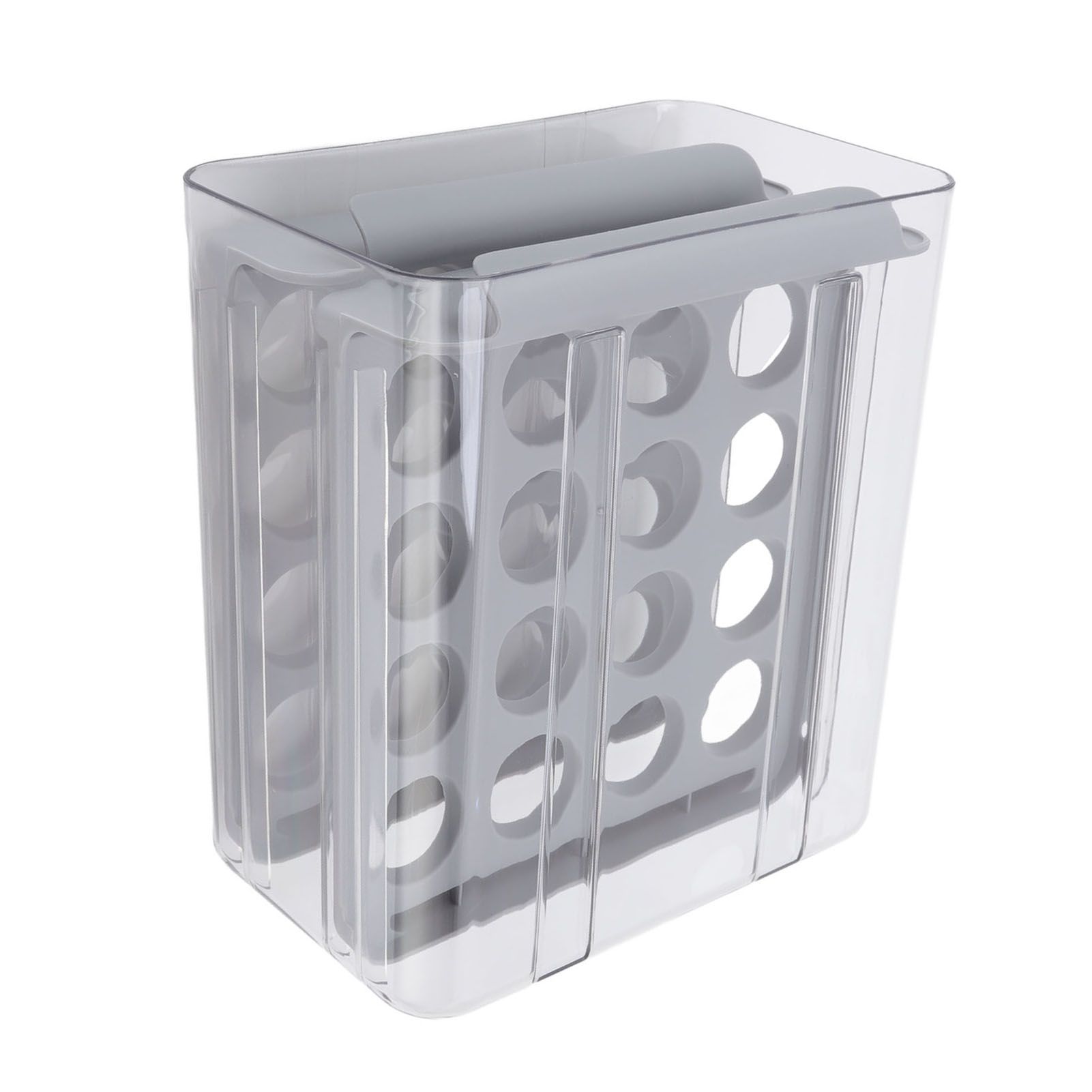 Egg Drawer Double Layer Transparent 32 Lattice Large Capacity Egg Storage Box for Refrigerator Grey - Image 2
