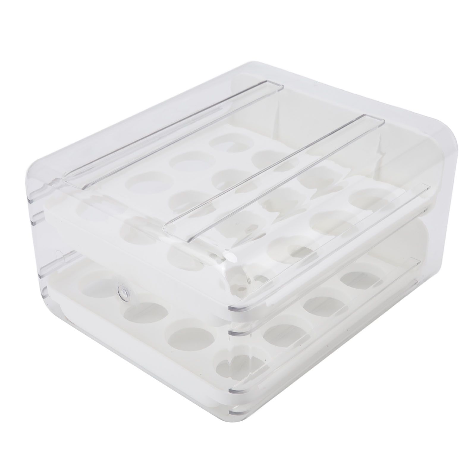 Egg Drawer Double Layer Transparent 32 Lattice Large Capacity Egg Storage Box for Refrigerator White - Image 3