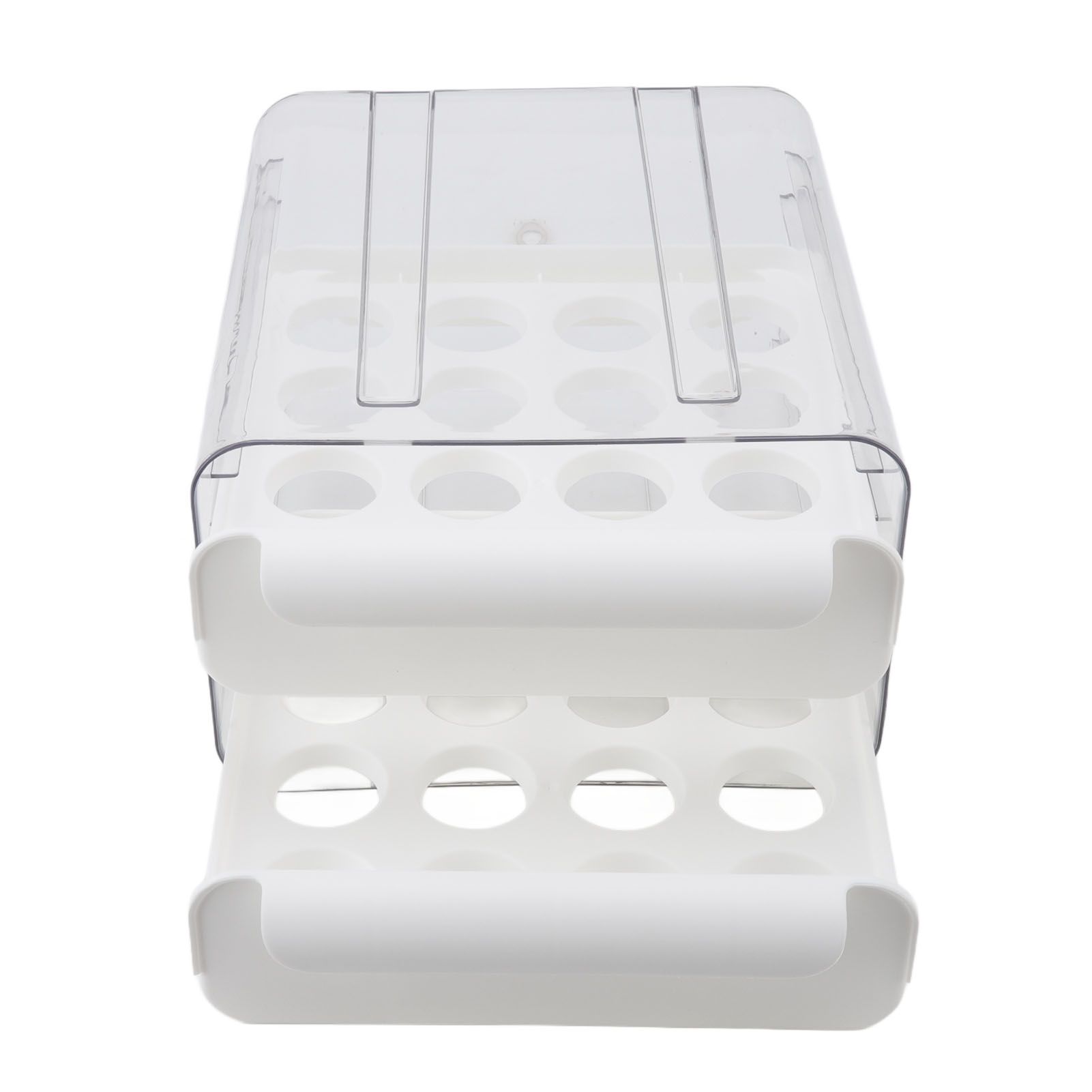 Egg Drawer Double Layer Transparent 32 Lattice Large Capacity Egg Storage Box for Refrigerator White - Image 5