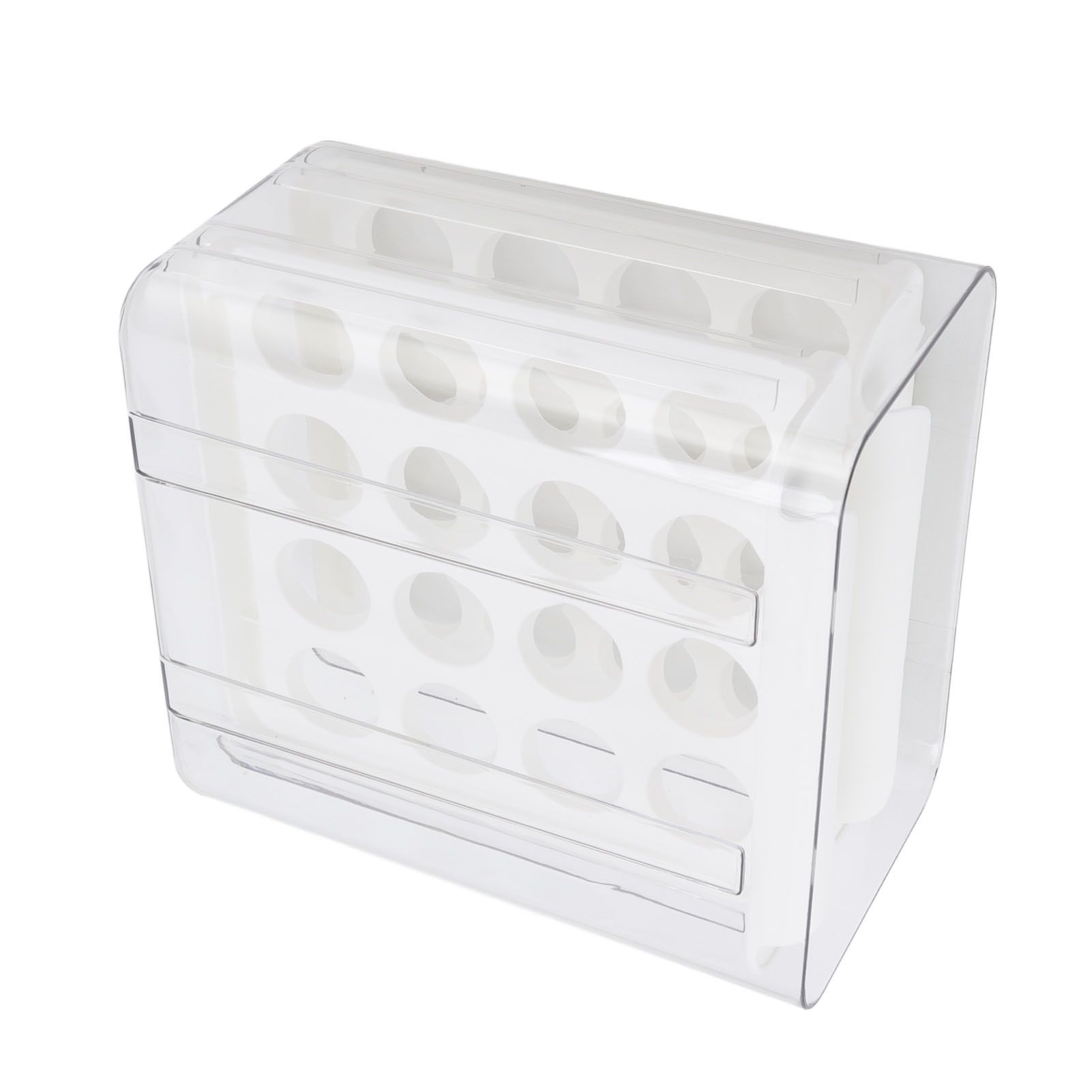 Egg Drawer Double Layer Transparent 32 Lattice Large Capacity Egg Storage Box for Refrigerator White - Image 6