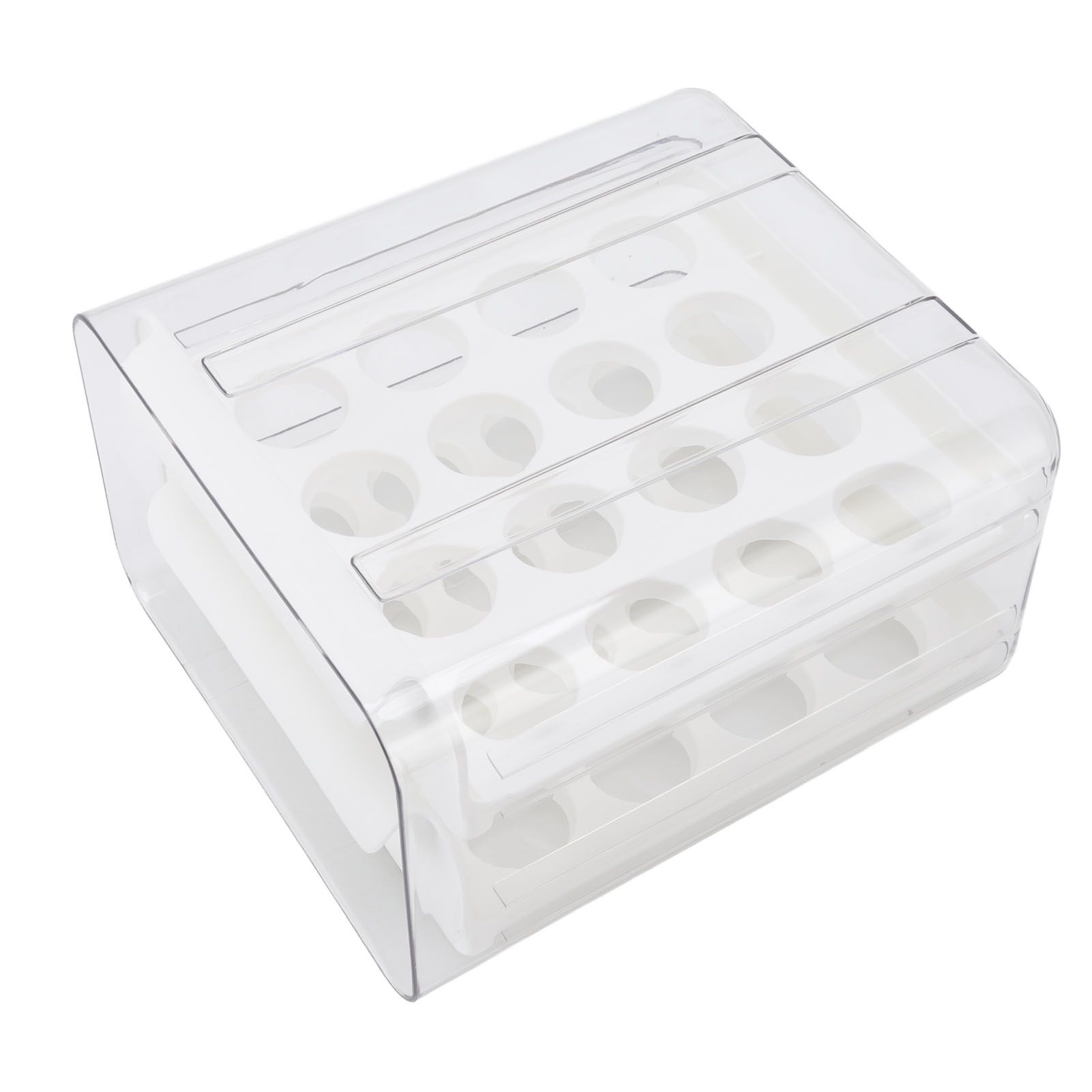 Egg Drawer Double Layer Transparent 32 Lattice Large Capacity Egg Storage Box for Refrigerator White - Image 8