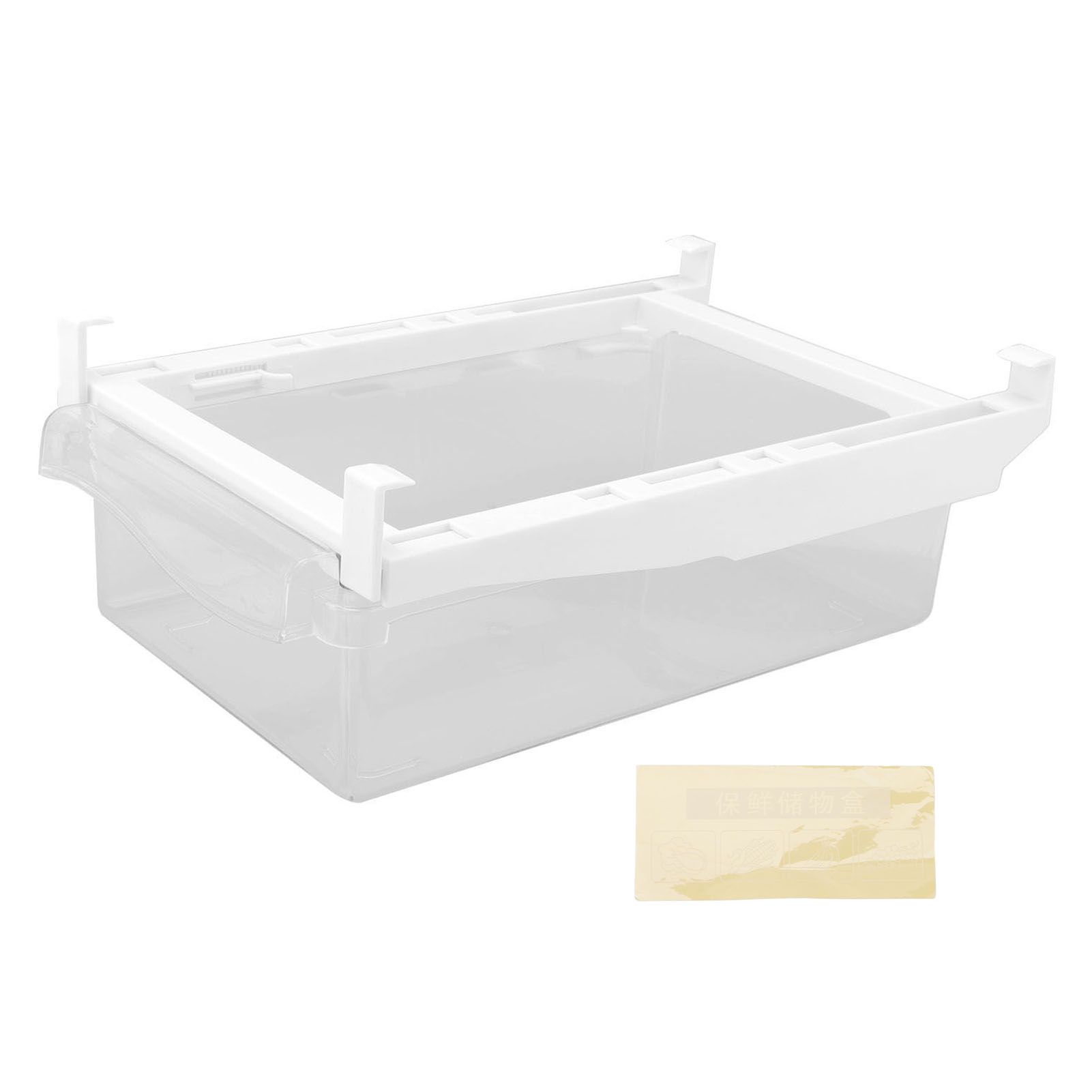 Refrigerator Organizer Bins Extended Handle Spring Lever BPA Free 1 Grid Hanging Fridge Drawer Organizer for Food Fruit Vegetable Box - Image 1