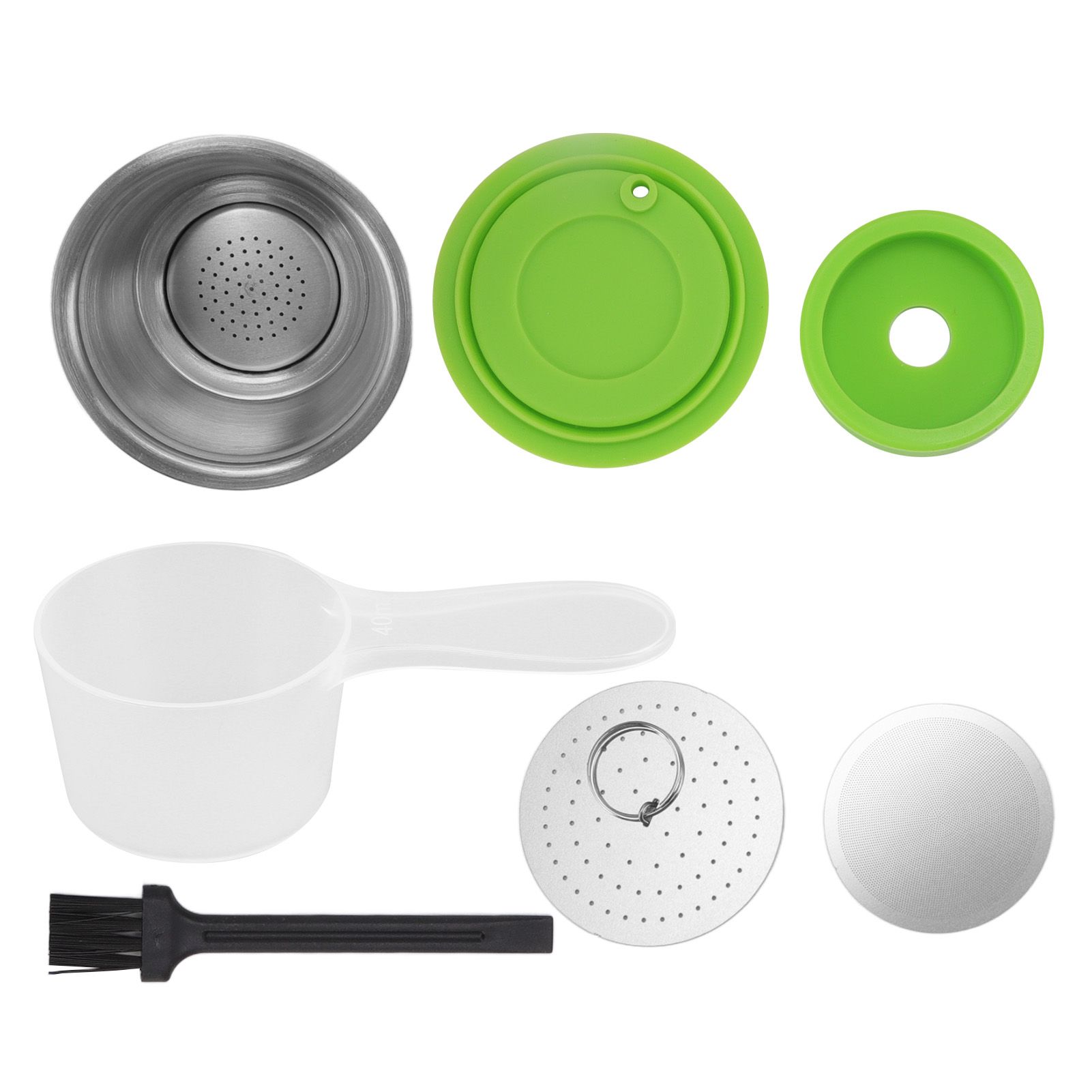 Refillable Coffee Capsule Stainless Steel High Temperature Resistant Reusable Coffe Pod for Home Green - Image 1