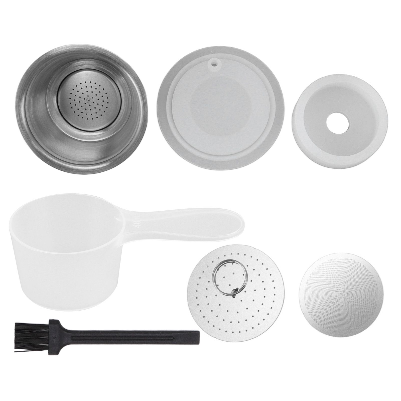 Refillable Coffee Capsule Stainless Steel High Temperature Resistant Reusable Coffe Pod for Home White - Image 1