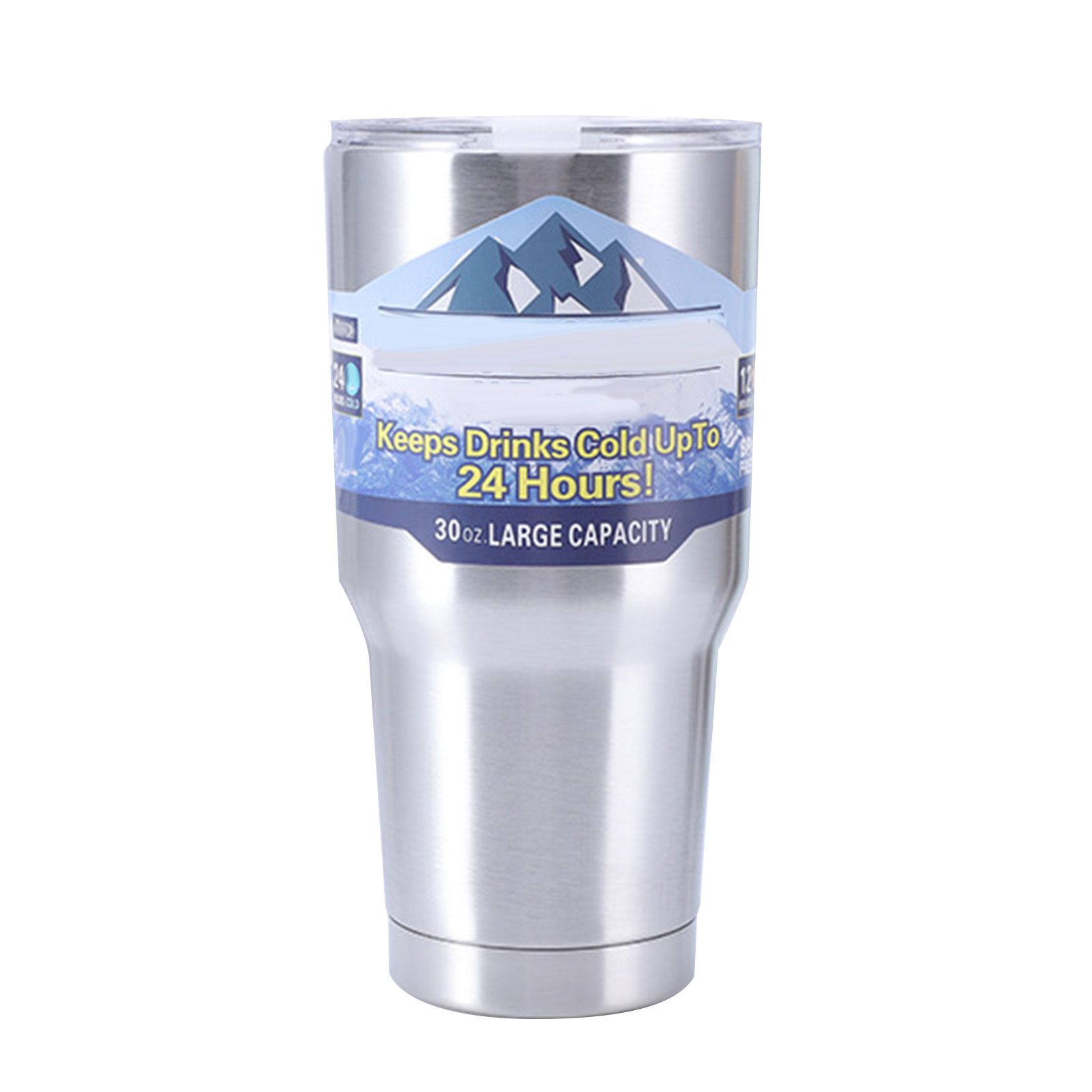 Insulated Tumbler 30oz Drink Cup Stainless Steel with Lid for Sports Camping Picnic Silver - Image 1