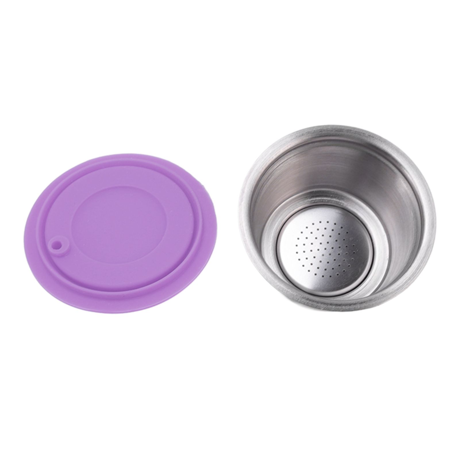 Stainless Steel Refill Coffee Capsules Reusable Coffee Filter Cup Set with Powder Cover for Dolce Gusto Purple - Image 5