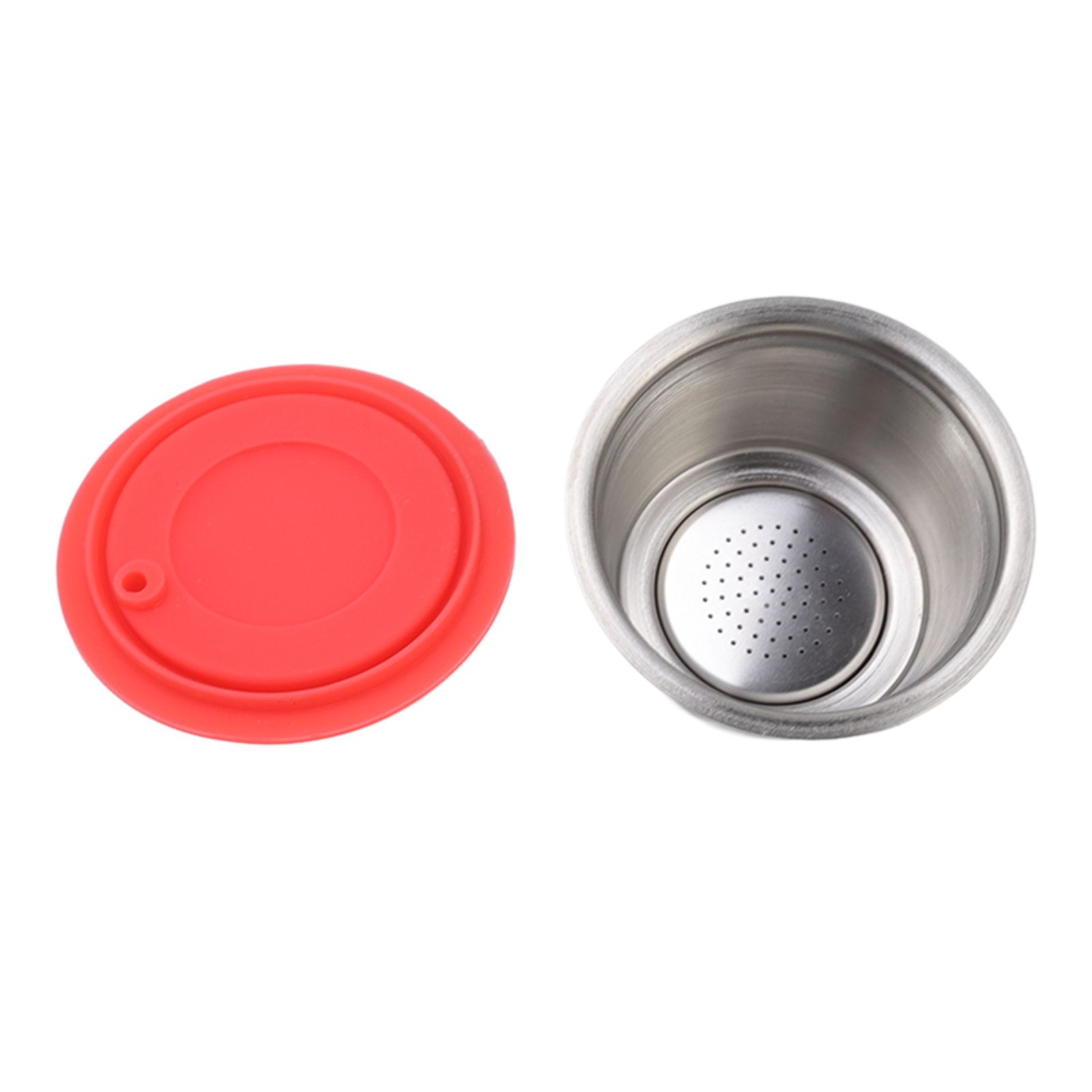Stainless Steel Refill Coffee Capsules Reusable Coffee Filter Cup Set with Powder Cover for Dolce Gusto Red - Image 5