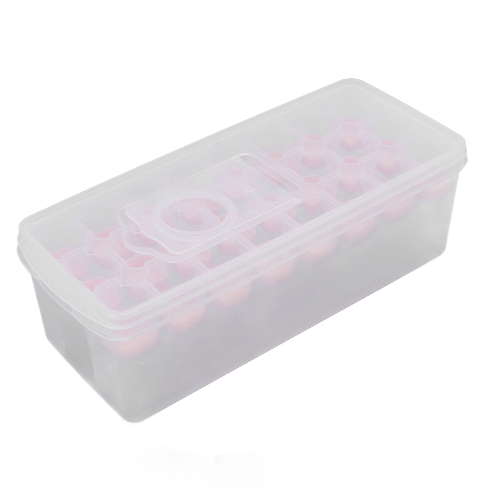Ice Cube Tray Safe Healthy Easy Release Stackable 24 Cubes Multipurpose Ice Maker Mold with Lid for Popsicles Puddings Pink - Image 5