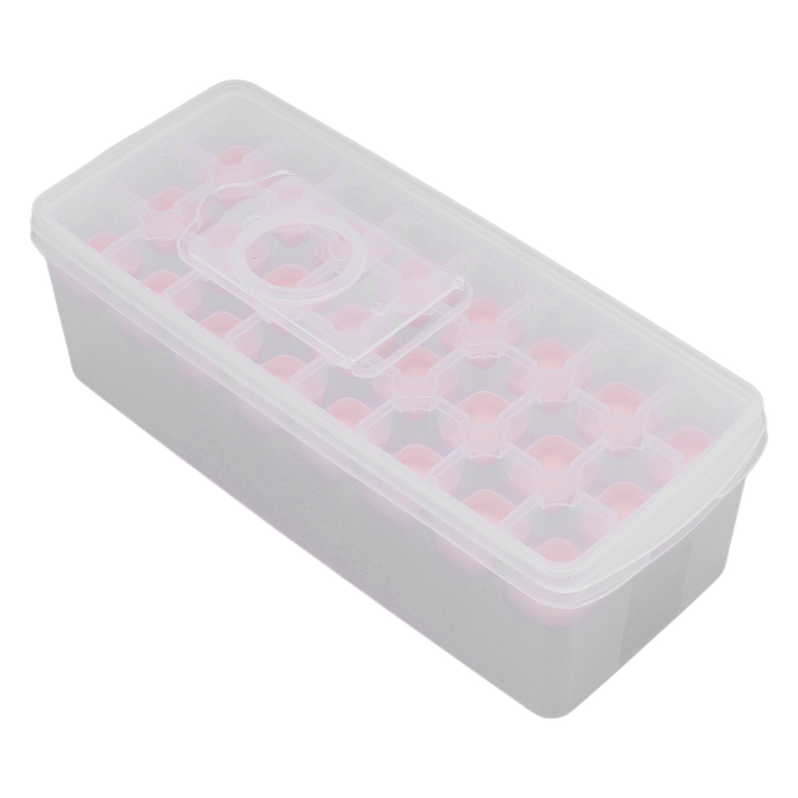 Ice Cube Tray Safe Healthy Easy Release Stackable 24 Cubes Multipurpose Ice Maker Mold with Lid for Popsicles Puddings Pink - Image 6