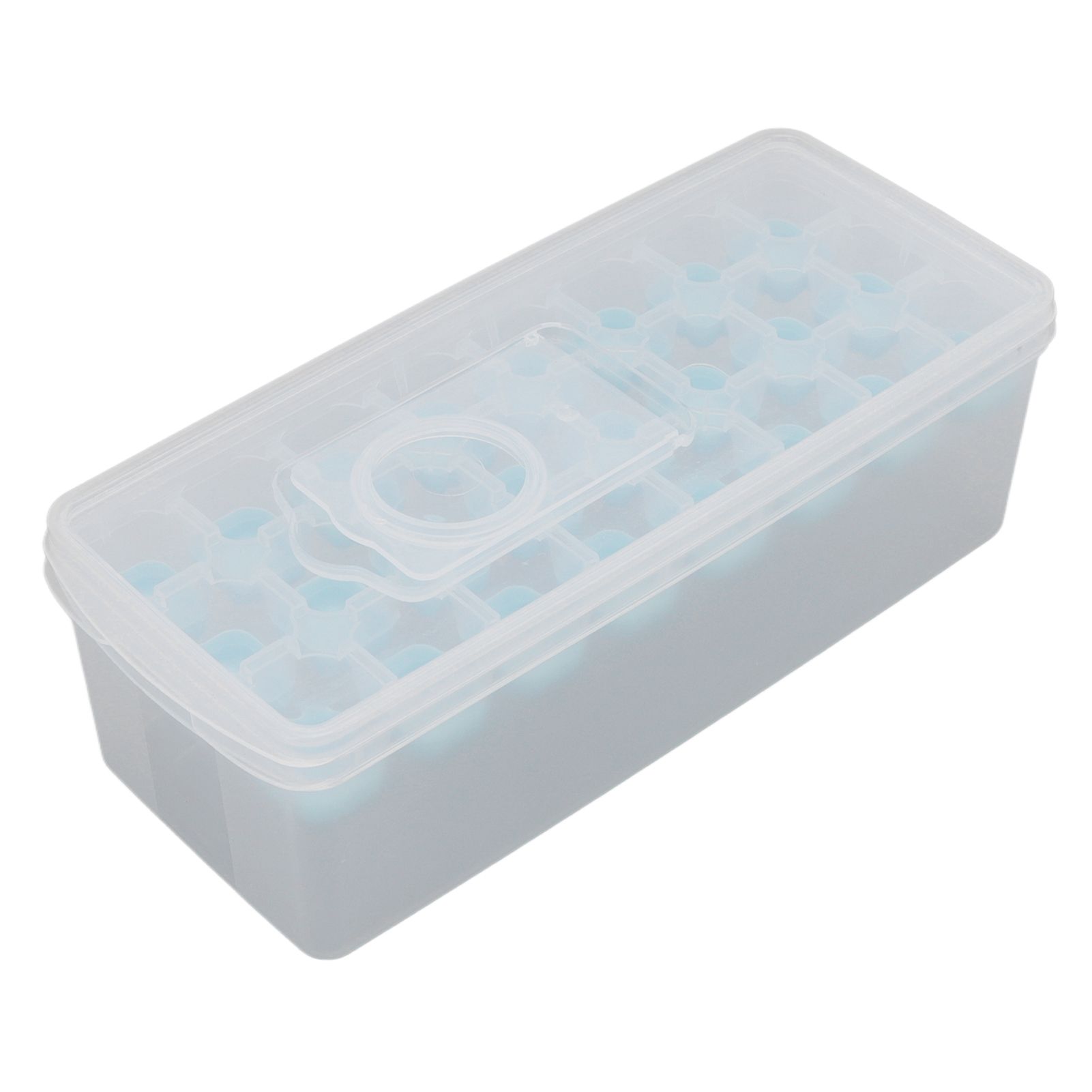 Ice Cube Tray Safe Healthy Easy Release Stackable 24 Cubes Multipurpose Ice Maker Mold with Lid for Popsicles Puddings Blue - Image 4
