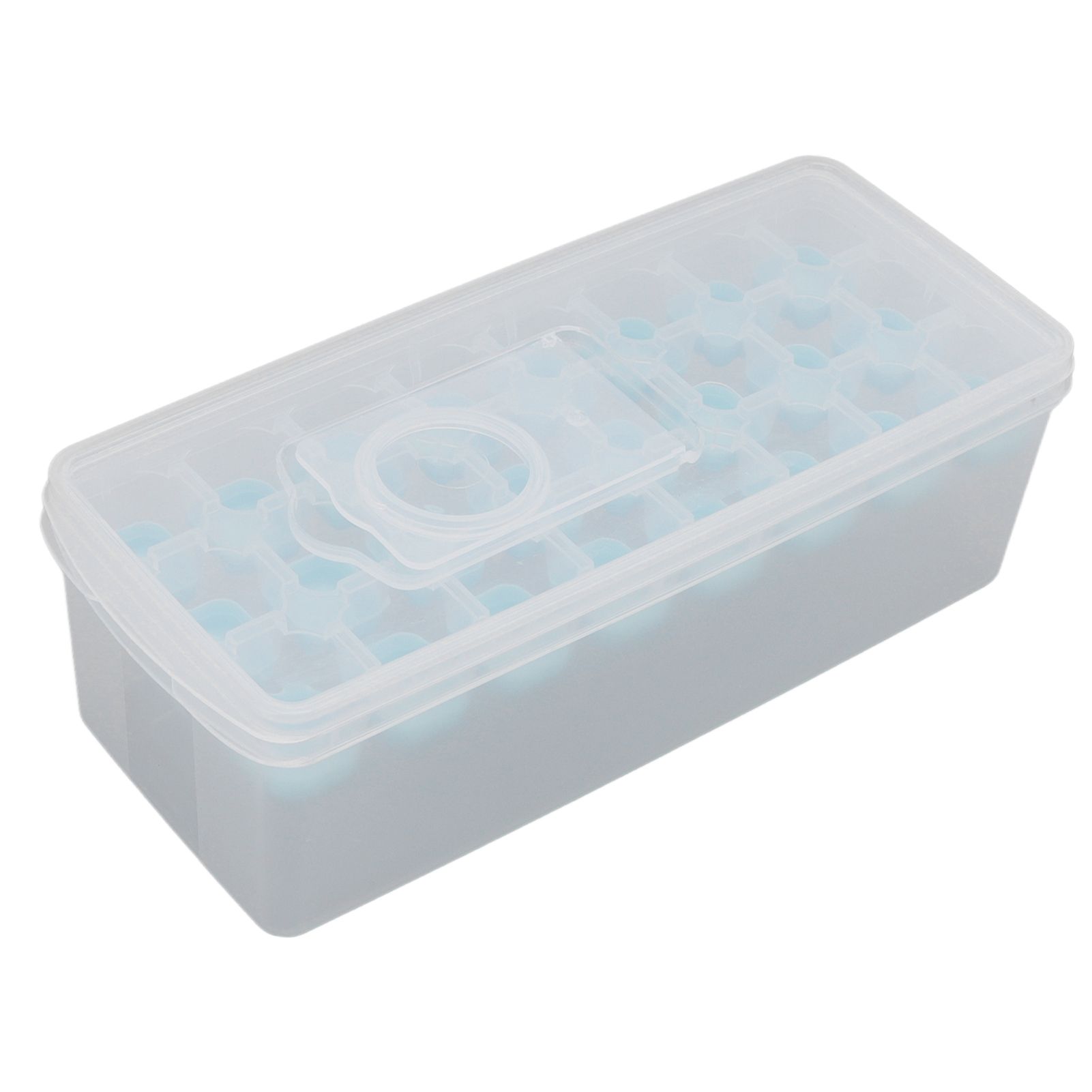 Ice Cube Tray Safe Healthy Easy Release Stackable 24 Cubes Multipurpose Ice Maker Mold with Lid for Popsicles Puddings Blue - Image 8