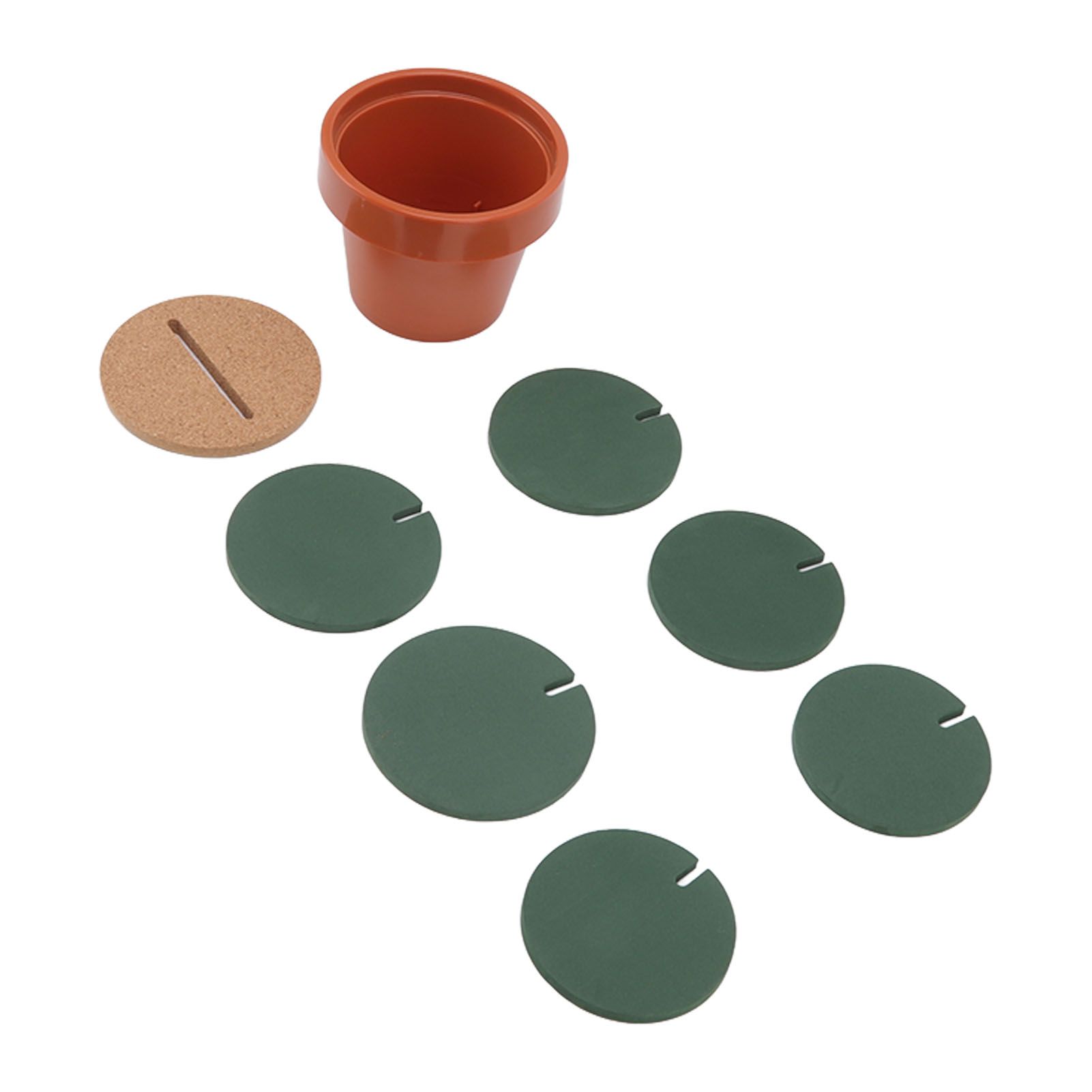 7 Pcs Cactus Coaster Set Cute Funny Green Cactus Coaster Non Slip Heat Insulation Tea Coaster with Flowerpot Holder - Image 2