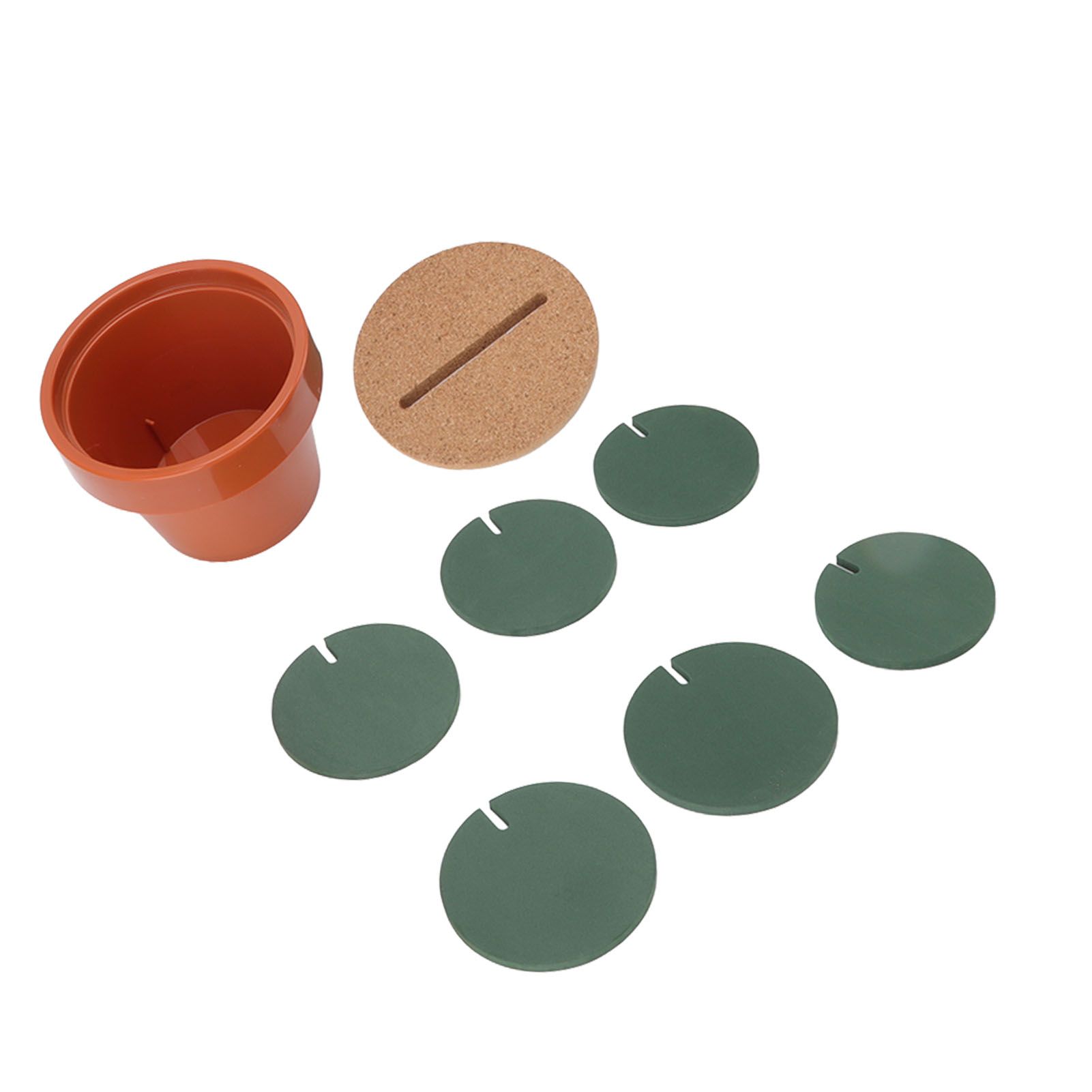 7 Pcs Cactus Coaster Set Cute Funny Green Cactus Coaster Non Slip Heat Insulation Tea Coaster with Flowerpot Holder - Image 6