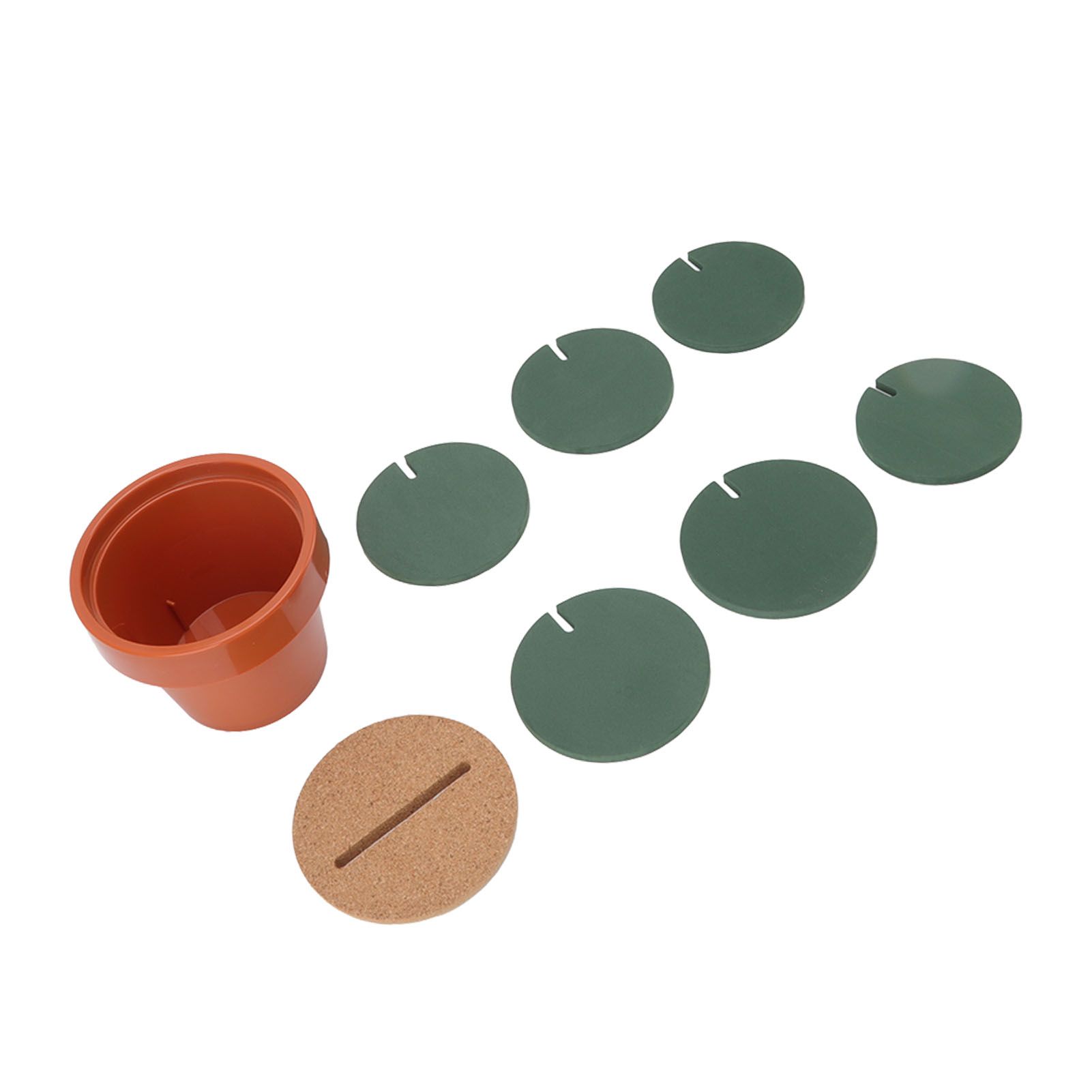 7 Pcs Cactus Coaster Set Cute Funny Green Cactus Coaster Non Slip Heat Insulation Tea Coaster with Flowerpot Holder - Image 7