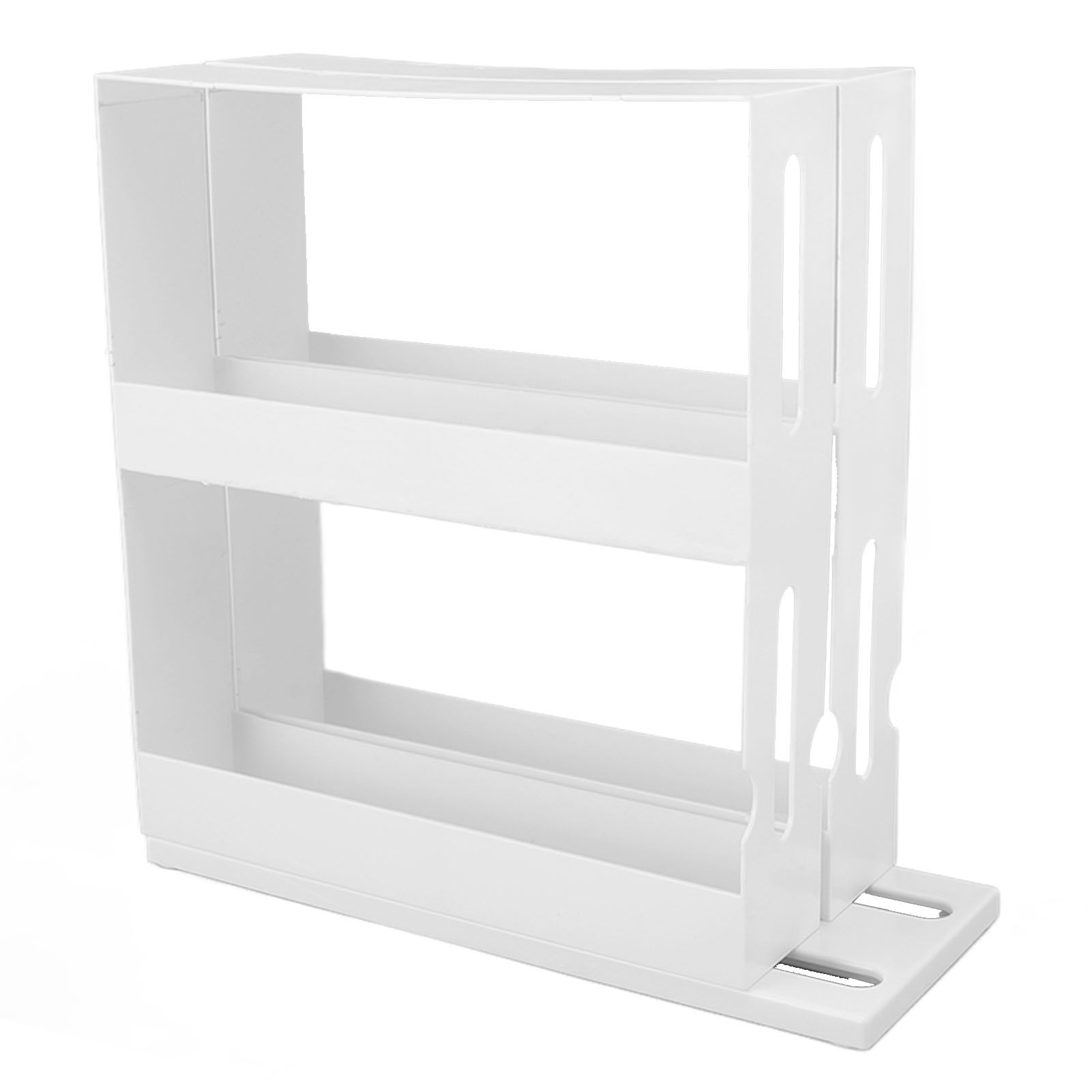 Sliding Spice Rack Slidable Design 2 Tiers Large Capacity Nonslip Bottom Widely Used Rotating Spice Rack - Image 2
