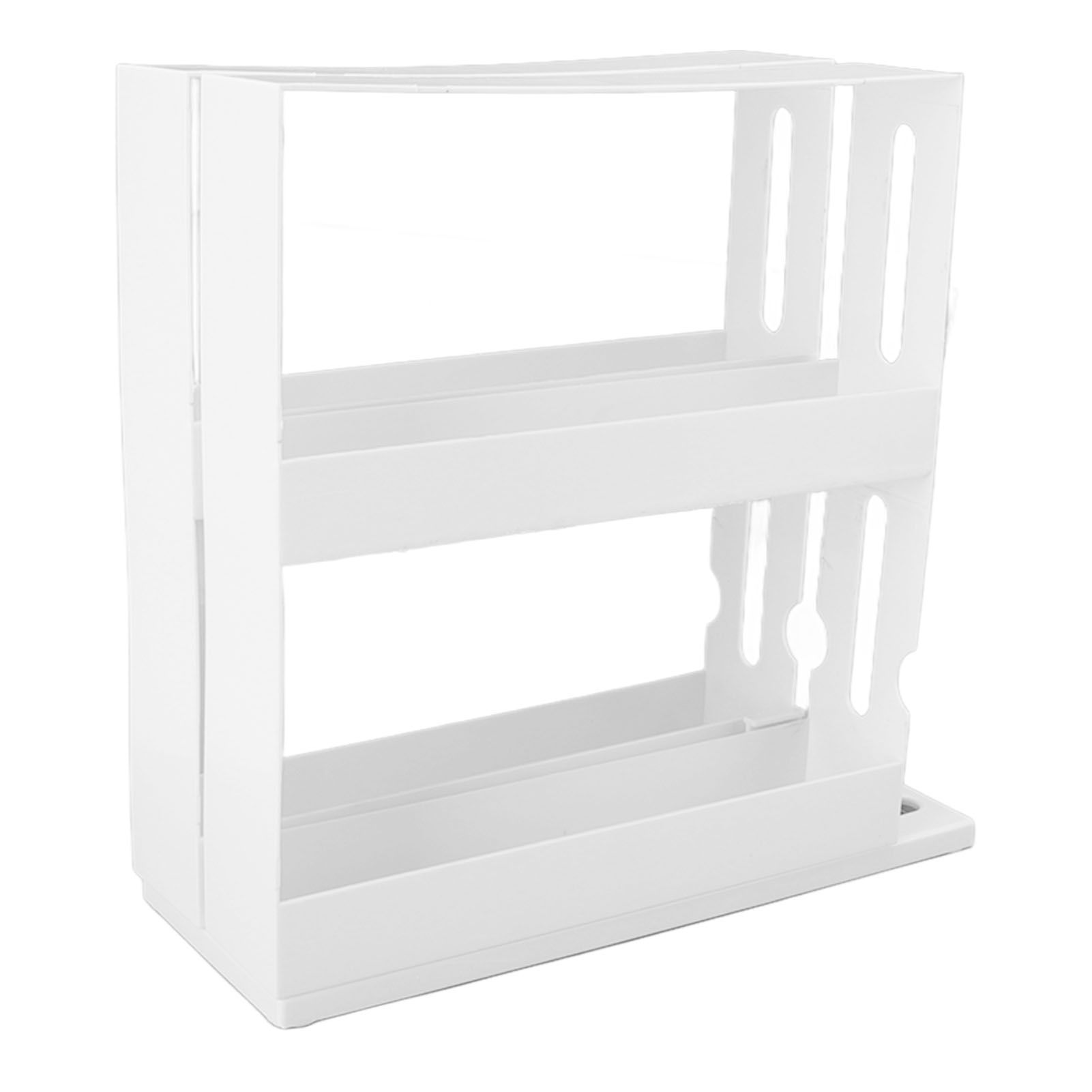 Sliding Spice Rack Slidable Design 2 Tiers Large Capacity Nonslip Bottom Widely Used Rotating Spice Rack - Image 3