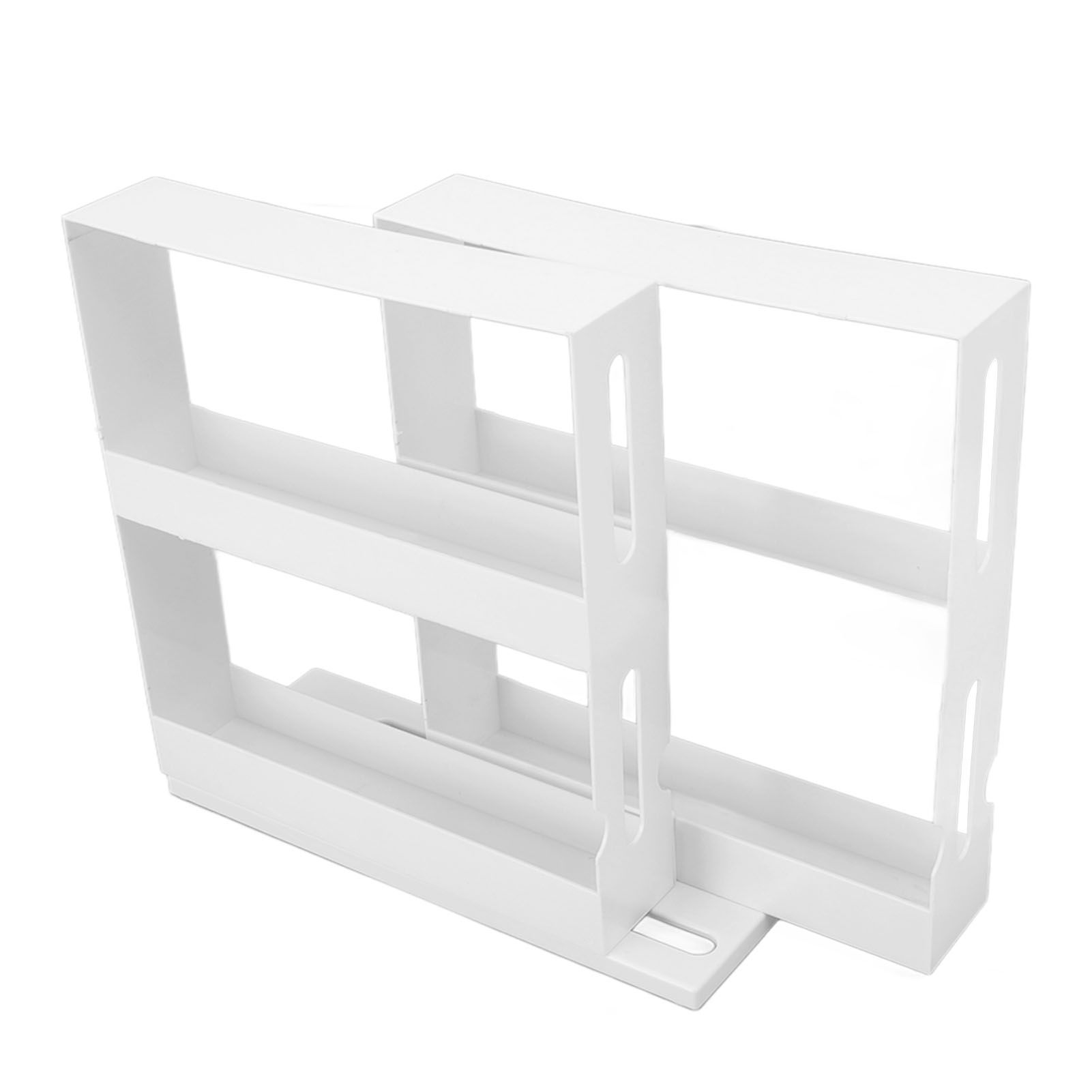 Sliding Spice Rack Slidable Design 2 Tiers Large Capacity Nonslip Bottom Widely Used Rotating Spice Rack - Image 7