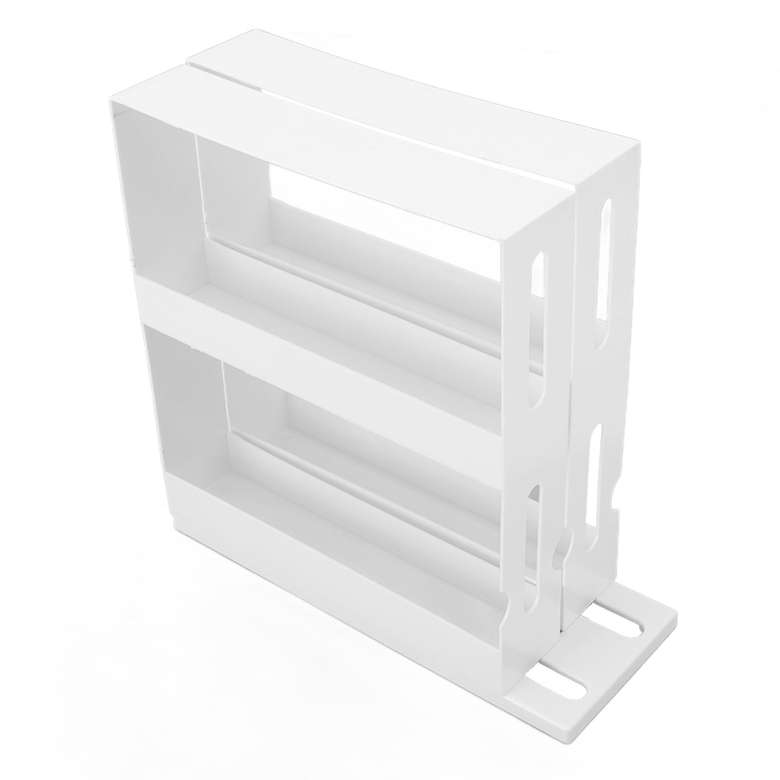 Sliding Spice Rack Slidable Design 2 Tiers Large Capacity Nonslip Bottom Widely Used Rotating Spice Rack - Image 8