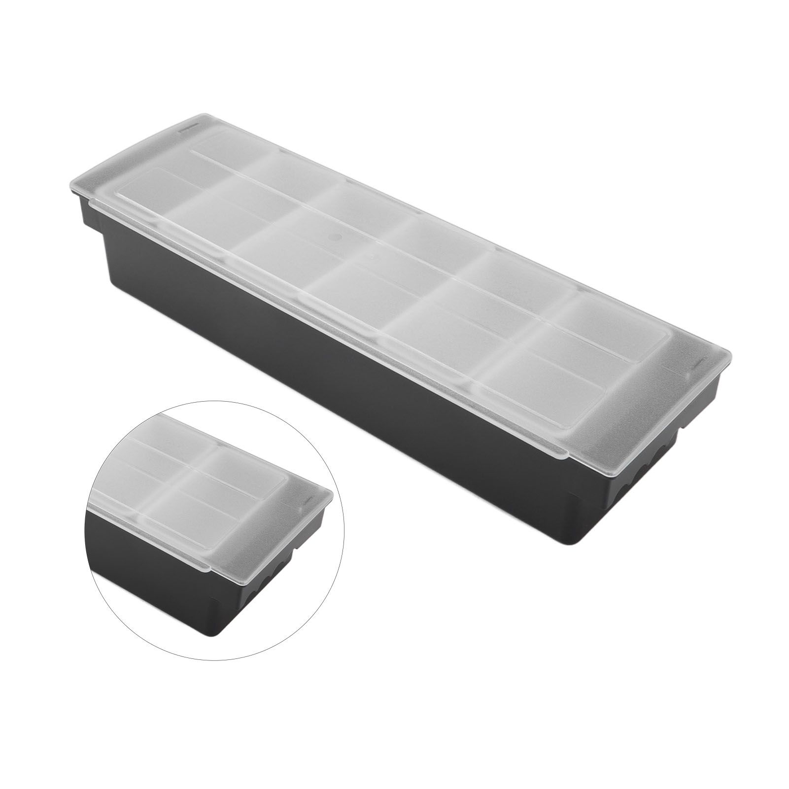 Condiment Caddy Durable Plastic Transparent Lid Detachable Design Multifunction Bar Fruit Caddy for Vege Fruit Seasoning 6 Compartments - Image 8