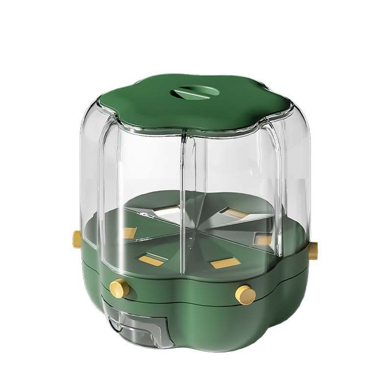Grains Separate Storage Box Rotating Rice Bucket Food Grade Household Bean Storage Tank Large 6.5kg Green - Image 1