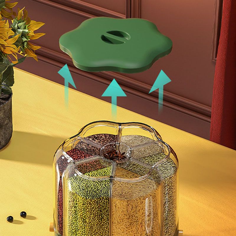Grains Separate Storage Box Rotating Rice Bucket Food Grade Household Bean Storage Tank Large 6.5kg Green - Image 6