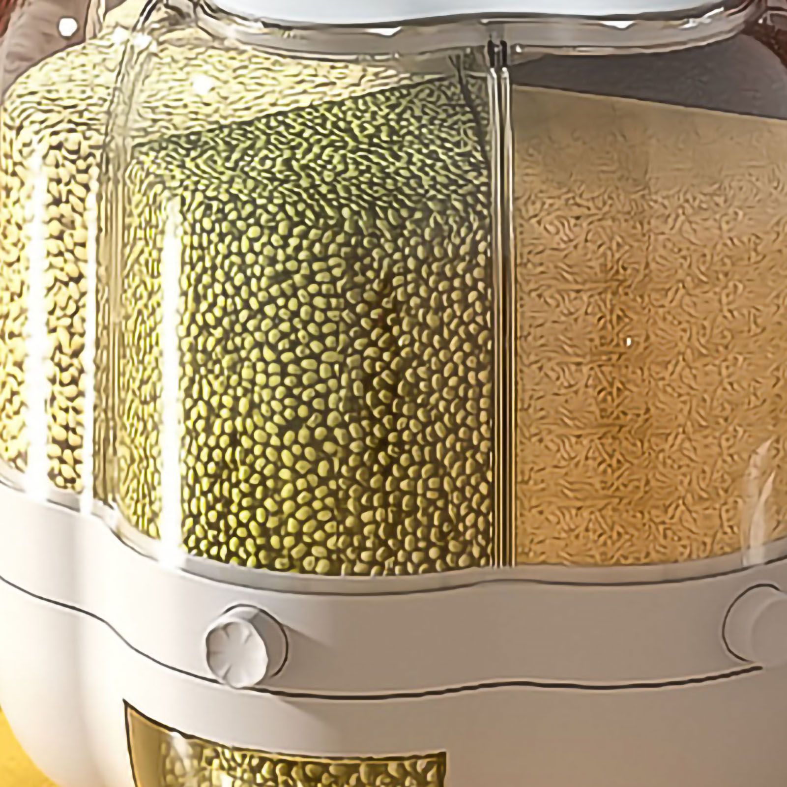 Grains Separate Storage Box Rotating Rice Bucket Food Grade Household Bean Storage Tank Large 6.5kg White - Image 4