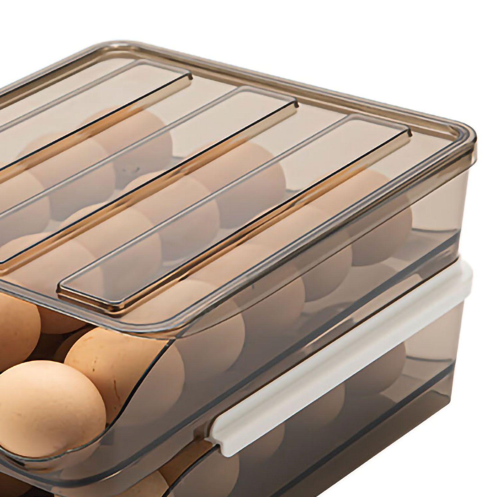 Refrigerator Preservation Storage Box Rolling Multilayer Transparent Egg Storage Box for Kitchen Two Layers - Image 4