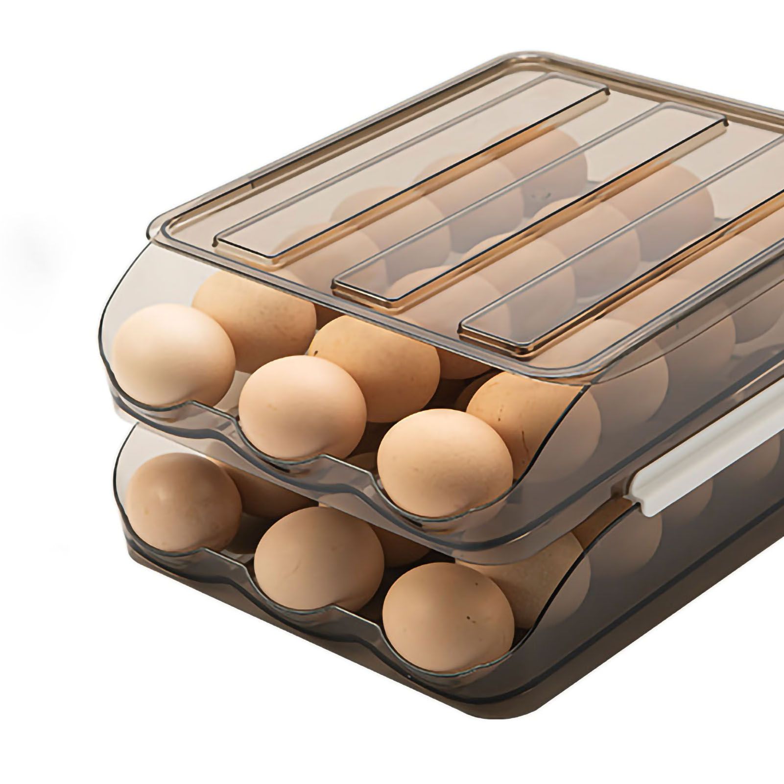 Refrigerator Preservation Storage Box Rolling Multilayer Transparent Egg Storage Box for Kitchen Two Layers - Image 5