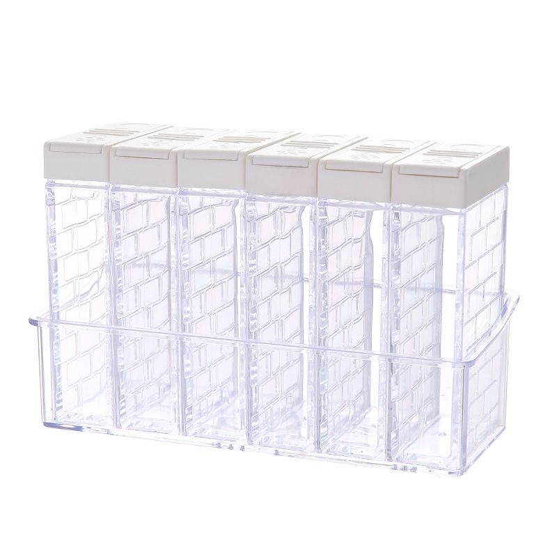 Condiment Storage Tank Transparent Two Way Opening Lid Spice Dispenser for Kitchen White - Image 1