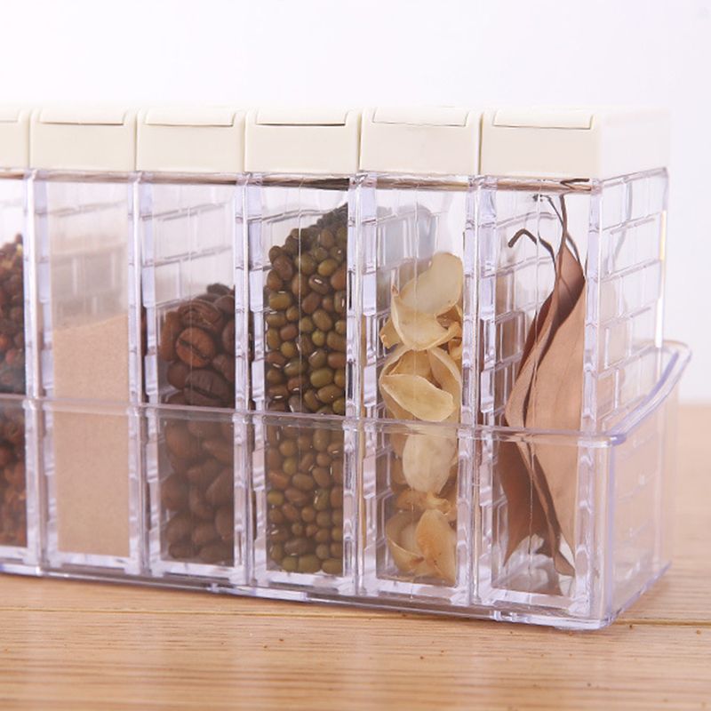 Condiment Storage Tank Transparent Two Way Opening Lid Spice Dispenser for Kitchen White - Image 5