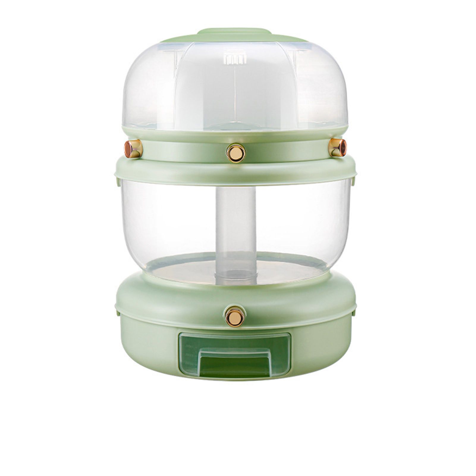 Grains Storage Box Rotatable Sealed Divided Button Rice Storage Tank for Kitchen Home Light Green - Image 1