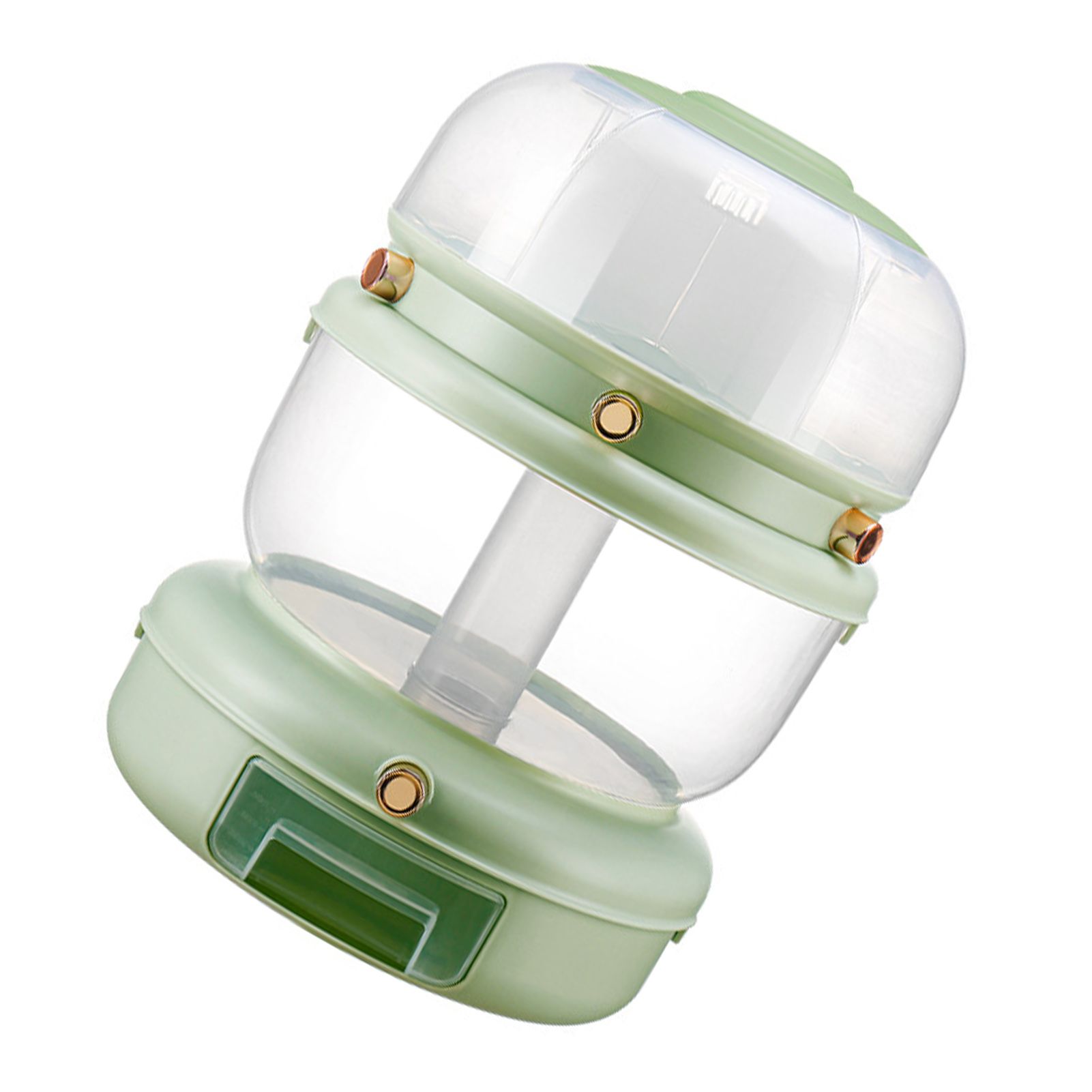 Grains Storage Box Rotatable Sealed Divided Button Rice Storage Tank for Kitchen Home Light Green - Image 4