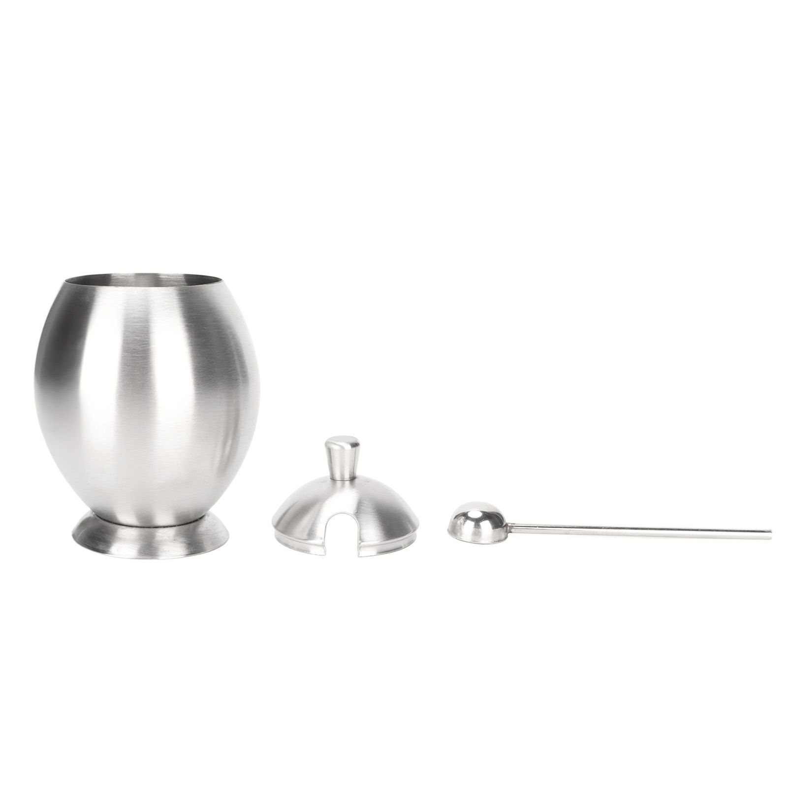 Egg Shaped Condiment Container Stainless Steel with Spoon Oval Condiment Jar For Spice Sugar Kitchen Resturant - Image 1