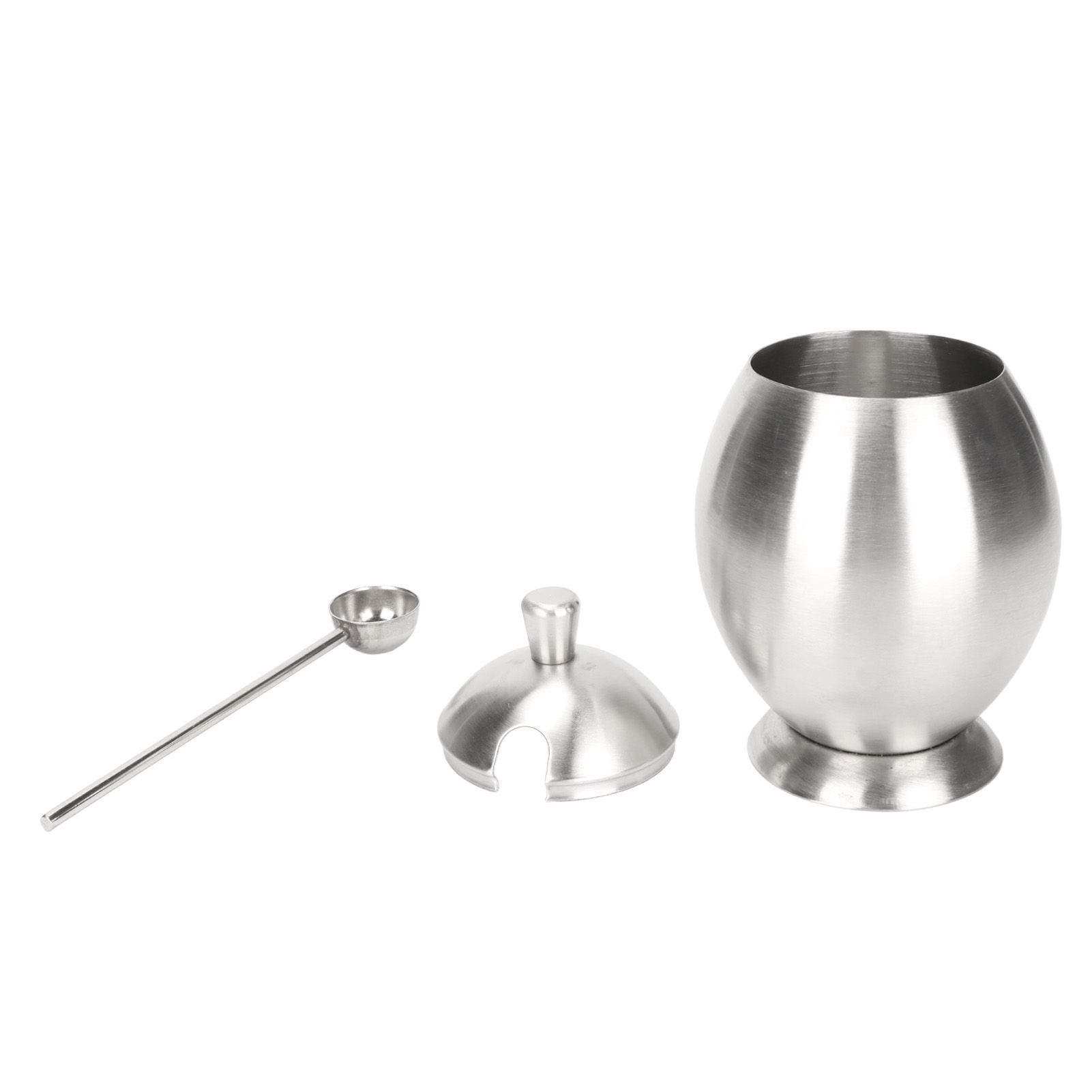 Egg Shaped Condiment Container Stainless Steel with Spoon Oval Condiment Jar For Spice Sugar Kitchen Resturant - Image 2