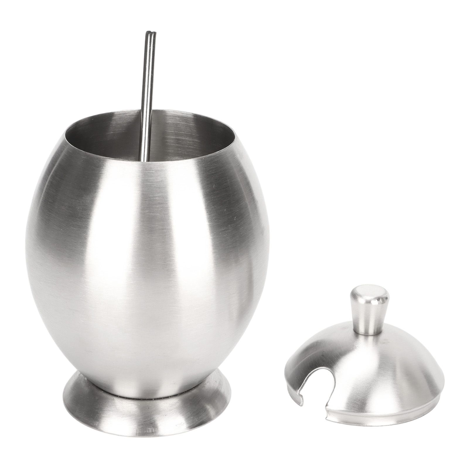 Egg Shaped Condiment Container Stainless Steel with Spoon Oval Condiment Jar For Spice Sugar Kitchen Resturant - Image 4