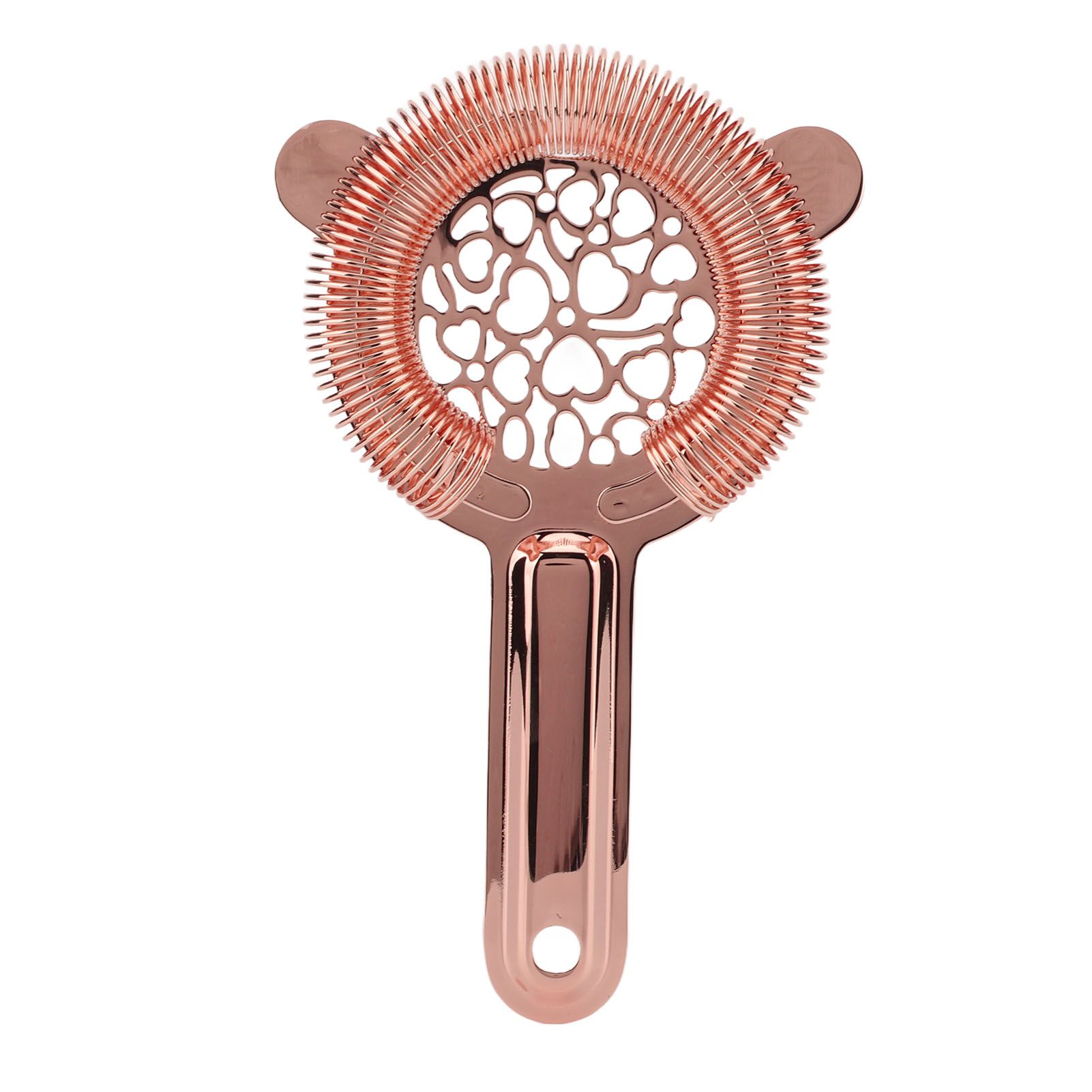 Cocktail Strainer Stainless Steel Gorgeous Glossy Bartending Ice Strainer for Bar Bartender Rose Gold - Image 1