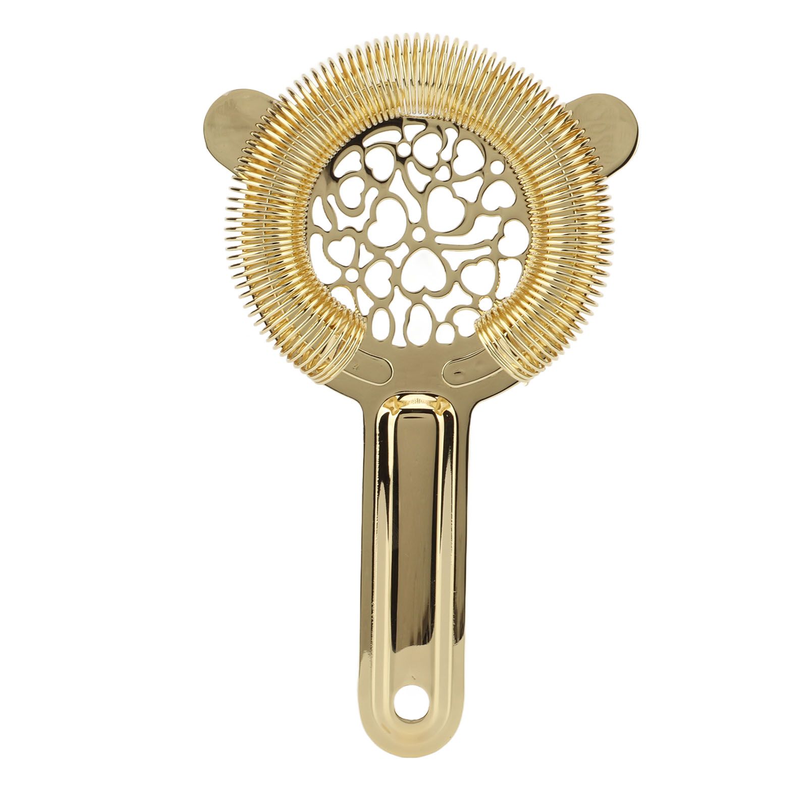 Cocktail Strainer Stainless Steel Gorgeous Glossy Bartending Ice Strainer for Bar Bartender Luxury Gold Color - Image 1