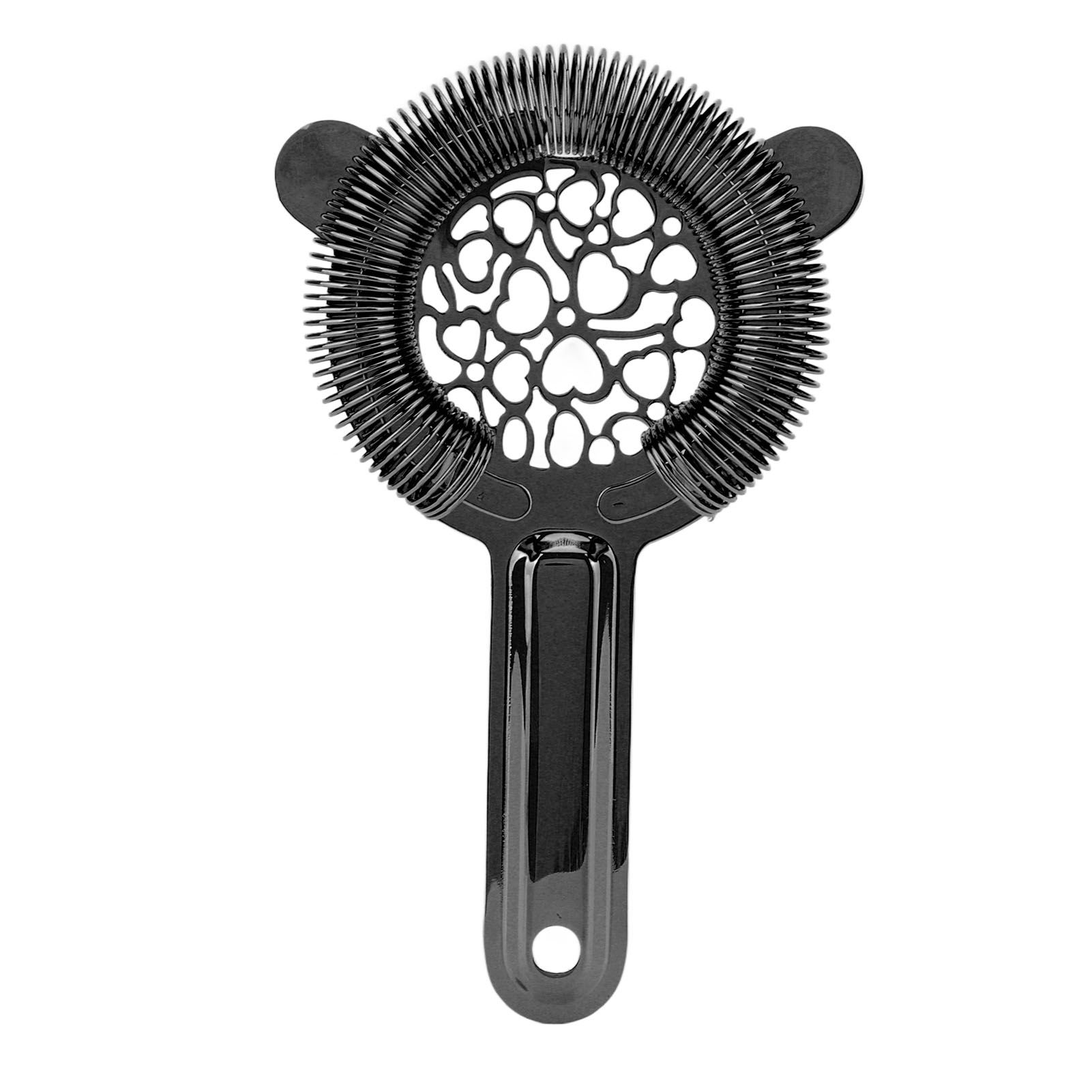 Cocktail Strainer Stainless Steel Gorgeous Glossy Bartending Ice Strainer for Bar Bartender Plated Black - Image 1