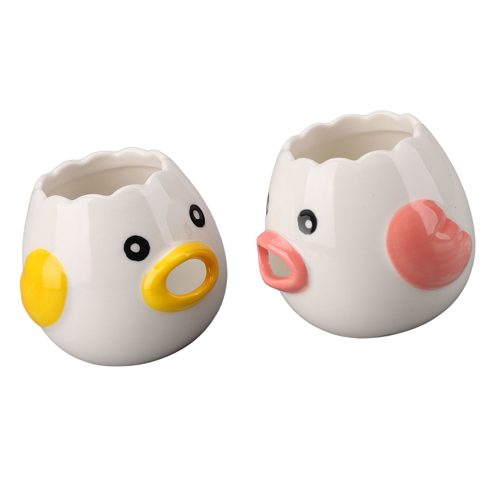 2pcs Egg Separator Ceramic Chicken Shaped Egg Yolk White Filter Kitchen Cooking Accessories Pink and Yellow - Image 7