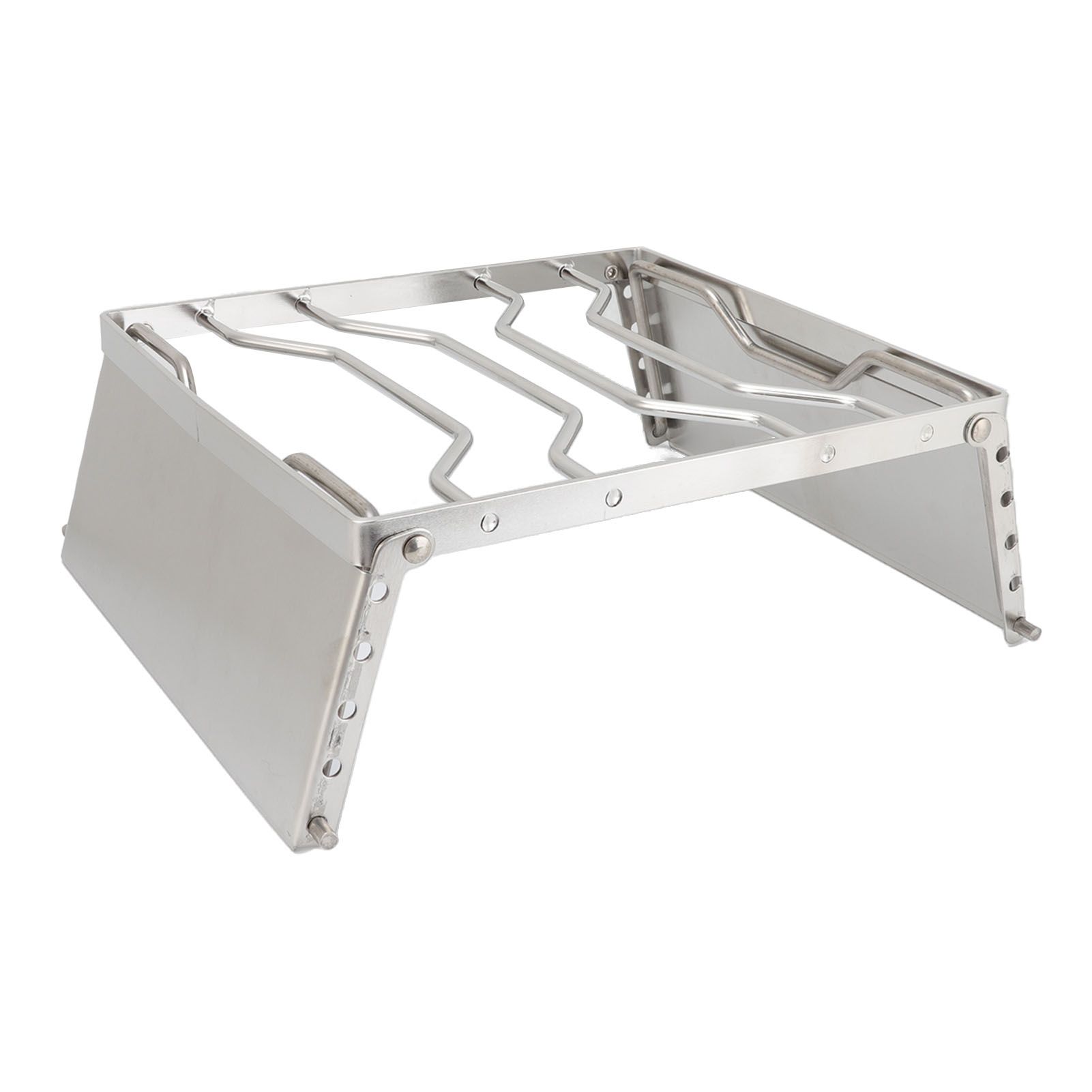 Stove Stand Rack Stainless Steel Silver Foldable Multifunctional Portable Picnic Pot Bracket for Camping Traveling - Image 4