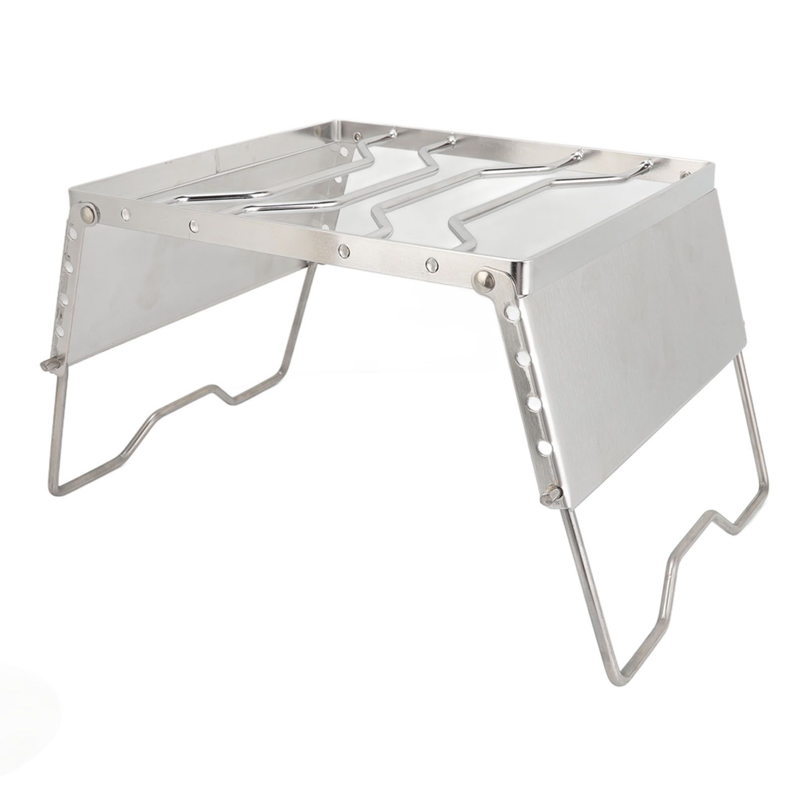 Stove Stand Rack Stainless Steel Silver Foldable Multifunctional Portable Picnic Pot Bracket for Camping Traveling - Image 6