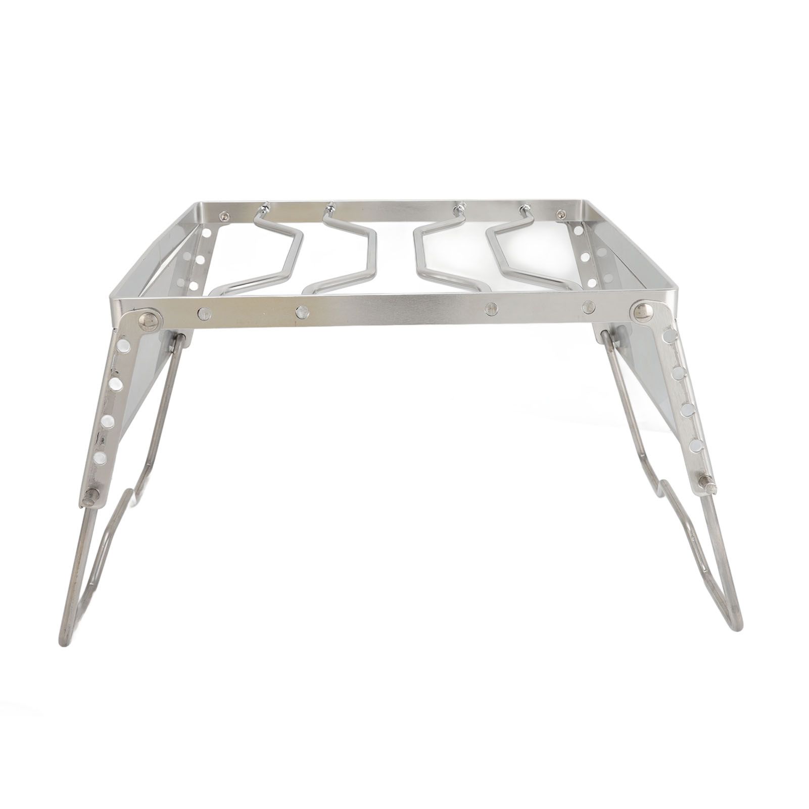 Stove Stand Rack Stainless Steel Silver Foldable Multifunctional Portable Picnic Pot Bracket for Camping Traveling - Image 7