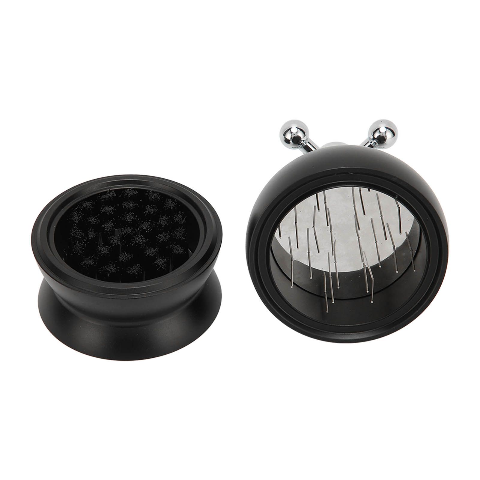Adjustable Coffee Distributor Food Grade Metal Rotating Handle Fixed Cover 22 Needles Coffee Powder Distributor Black 53mm - Image 2